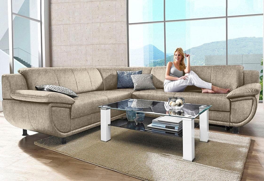 Ecksofa TRENDMANUFAKTUR Rondo mit Schlaffunktion und breiten Armlehnen