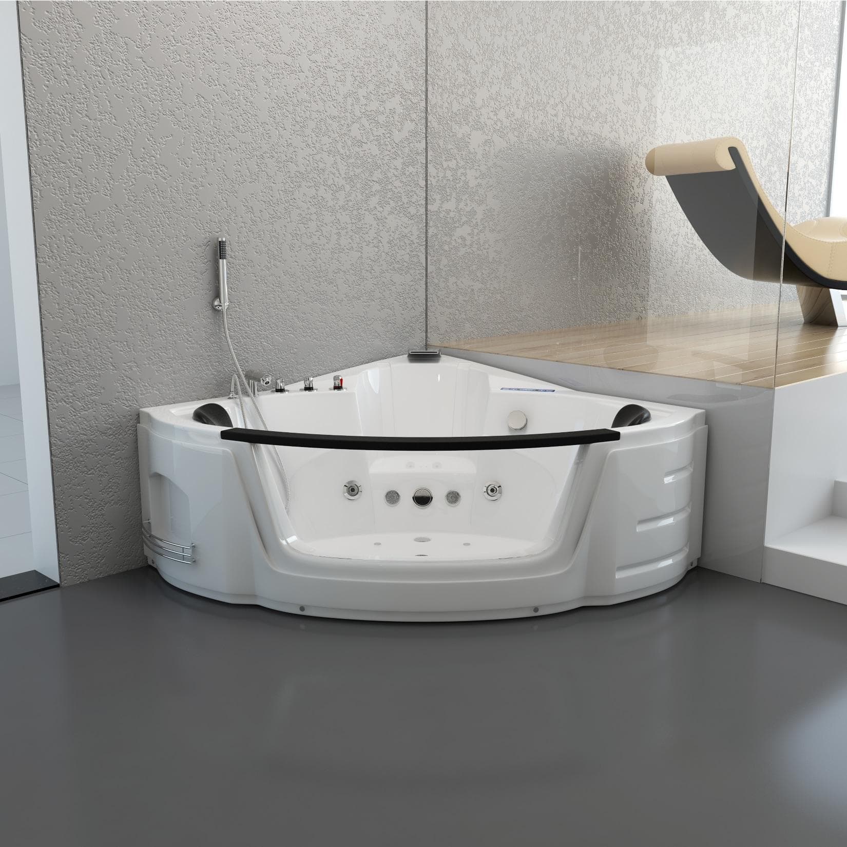 HOME DELUXE Whirlpool-Badewanne LAGUNA für Zwei Personen mit Farblichttherapie