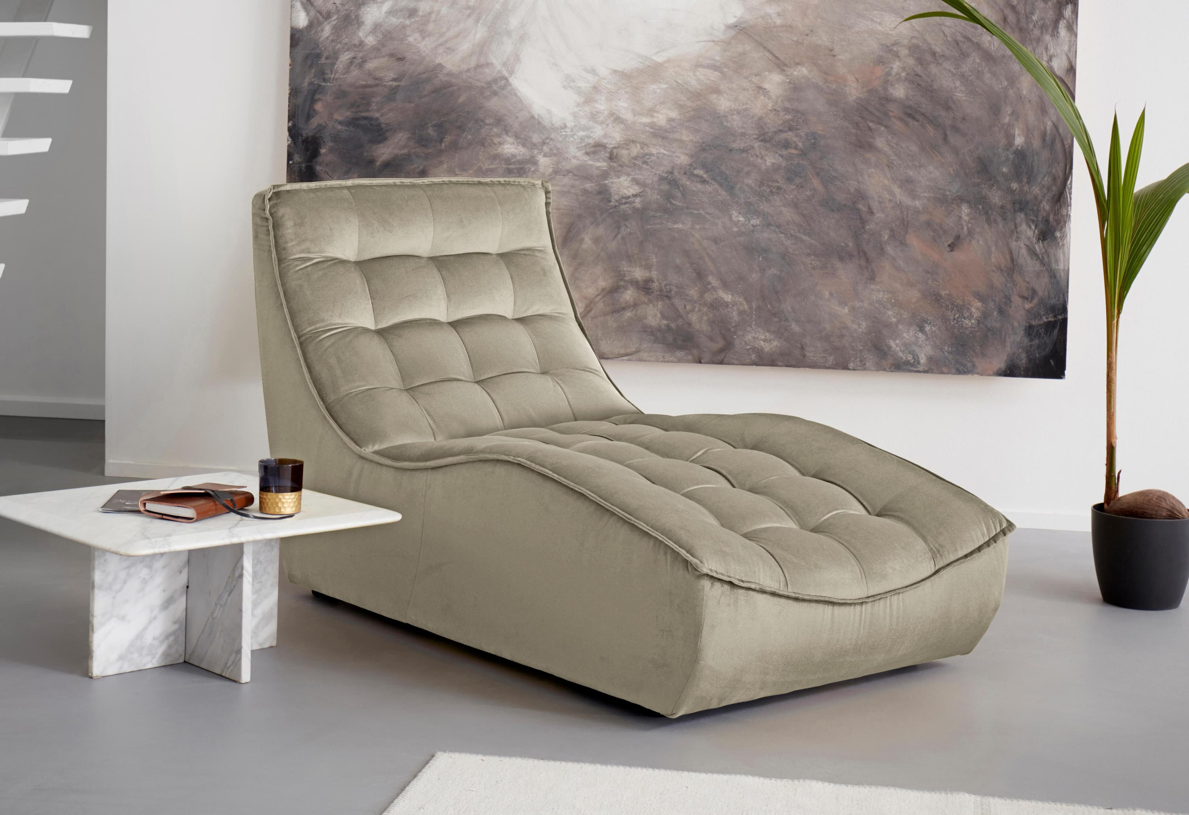 Chaiselongue Calia Italia Banjo Designsofa Beige Luxus-Microfaser