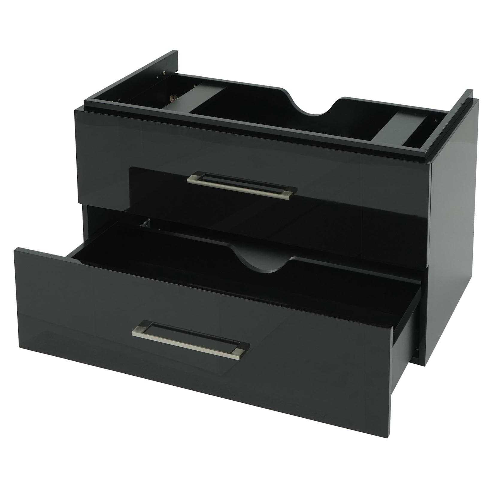 MCW Premium Waschbeckenunterschrank 90cm Schwarz Hochglanz Soft-Close