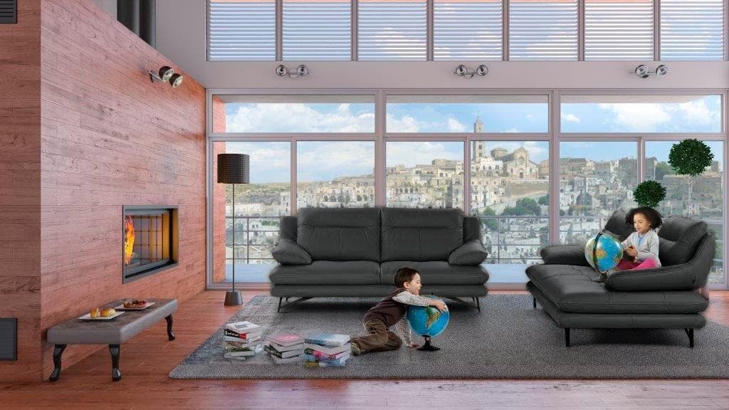 CALIA ITALIA Cezanne 2-Sitzer Sofa Schwarz Leder