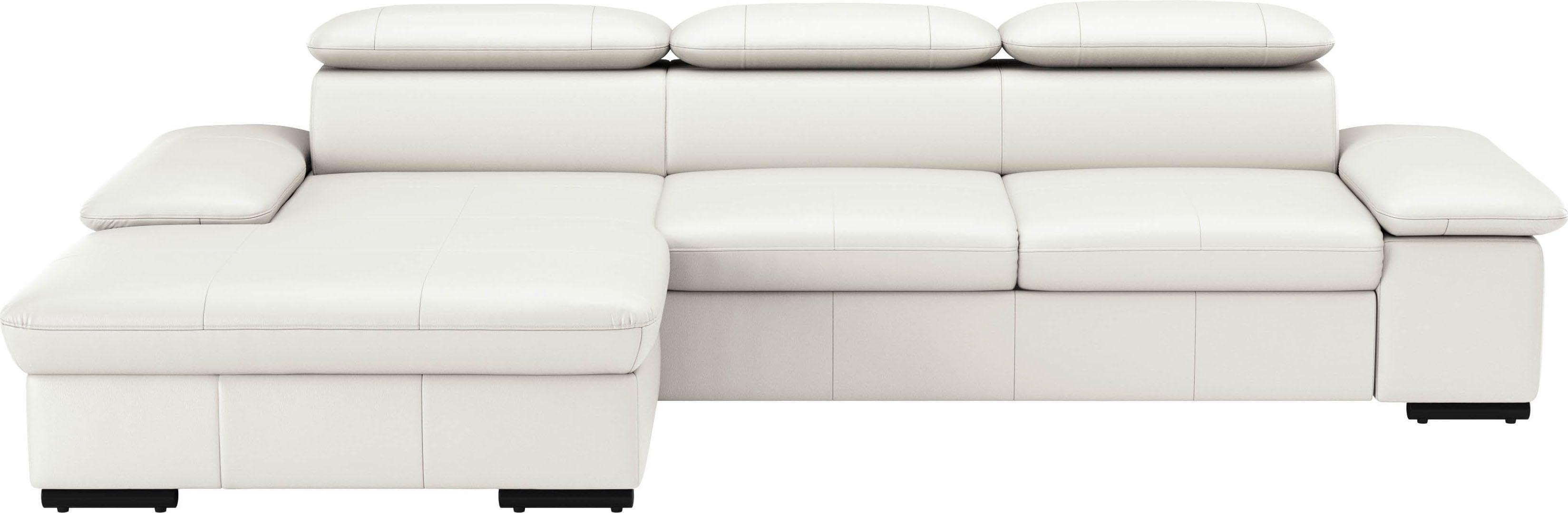 SIT & MORE Ecksofa Alcudia L-Form Weiß mit Verstellfunktion