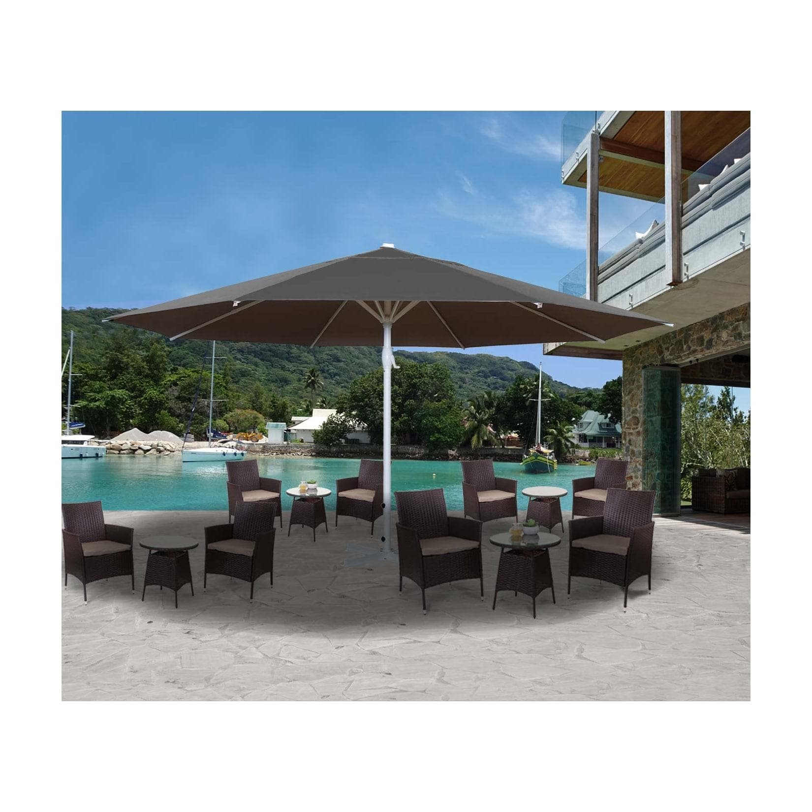 Sonnenschirm Carpi II Gastronomie Marktschirm 5m Polyester/Alu Mast Anthrazit