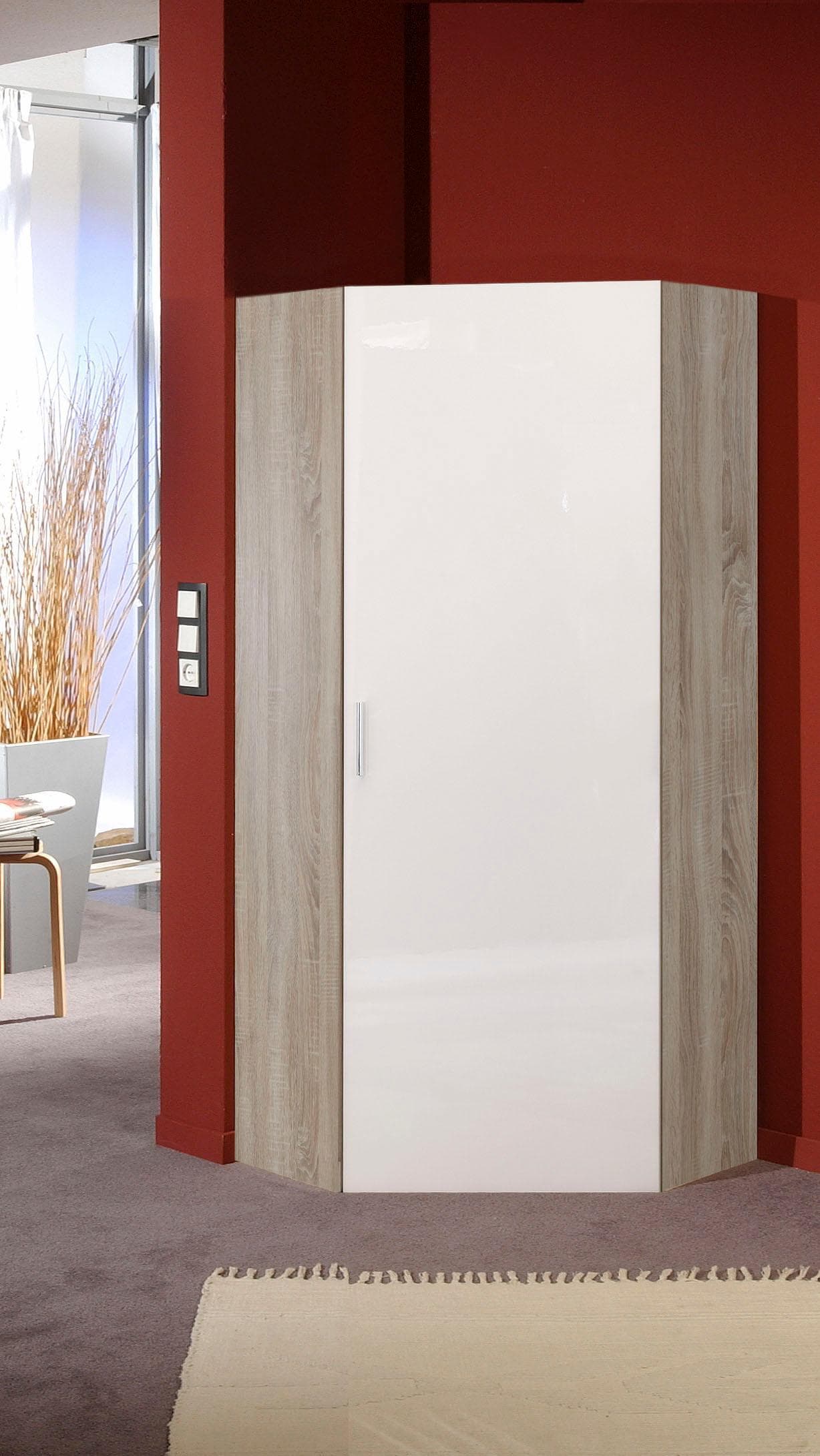 Hochglanz-Eckkleiderschrank