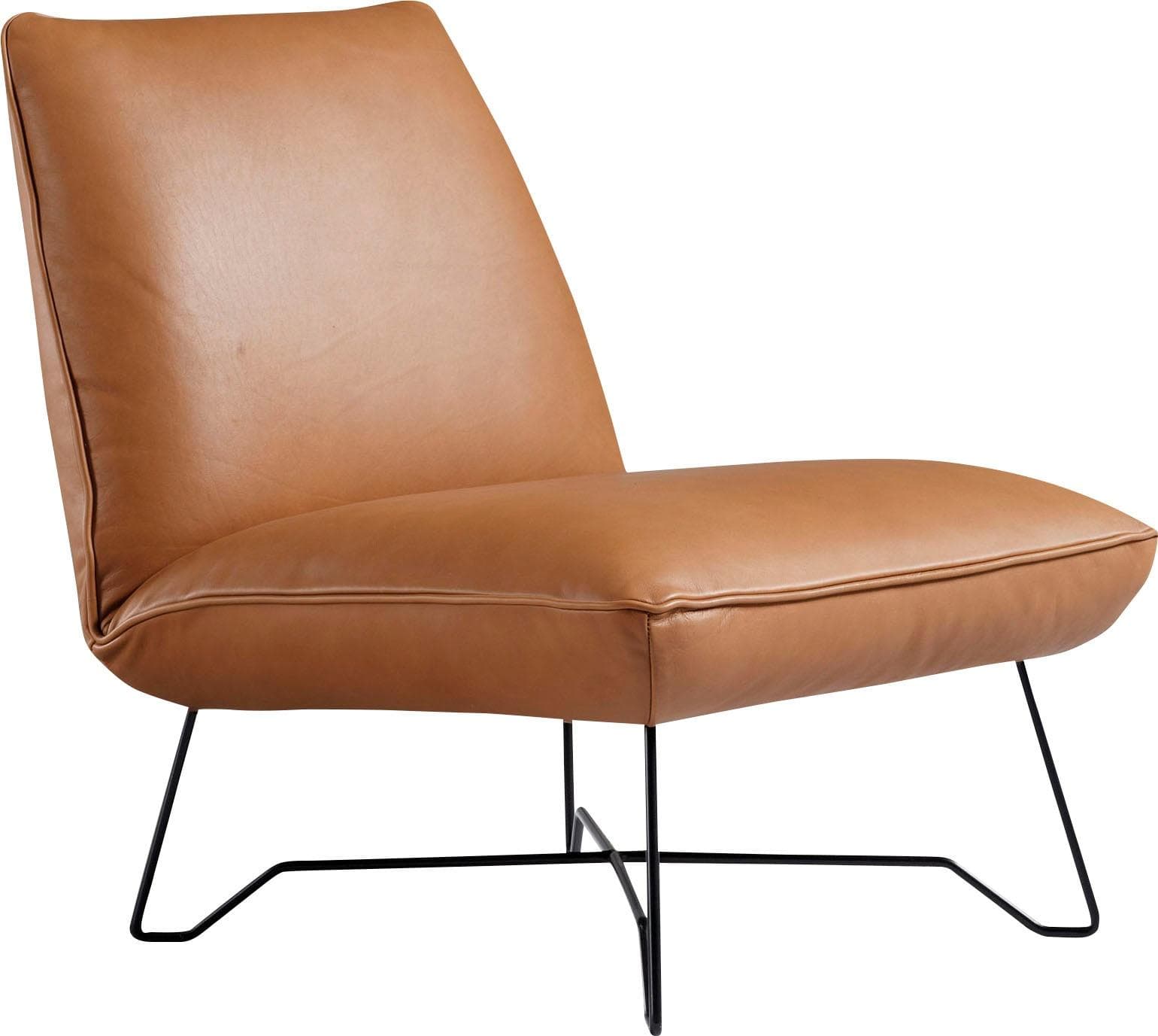 EGOITALIANO Loungesessel Lia Leder Akazie Made in Italy