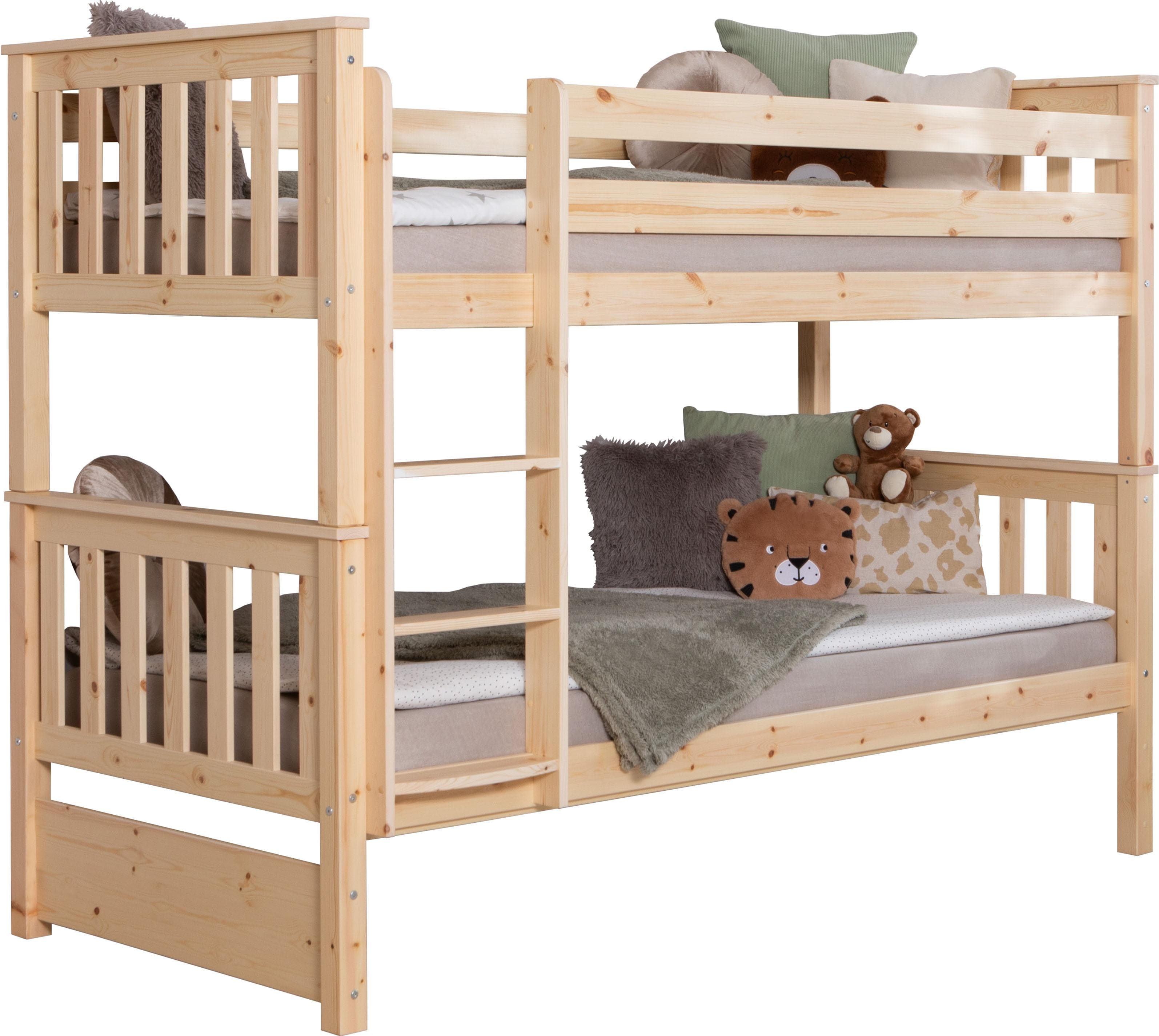 Ticaa Etagenbett Sammy: Skandinavisches Design, Kiefer, Rollrost