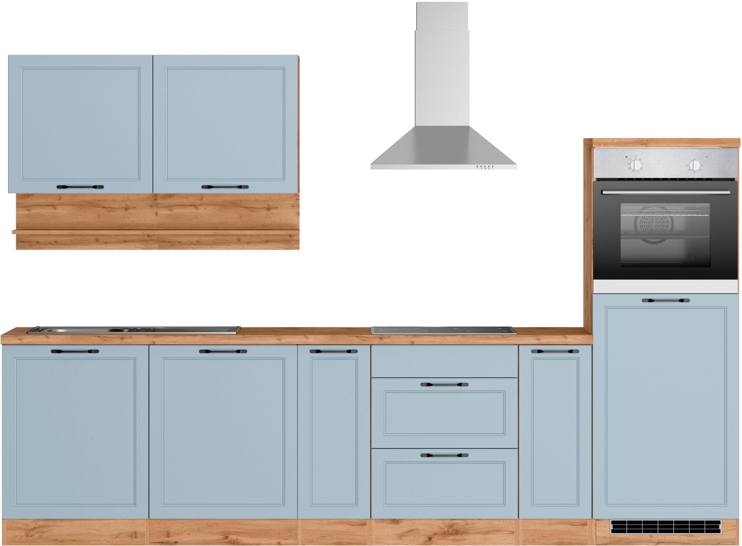 Küchenzeile KOCHSTATION KS-Lana Blau Cerankochfeld