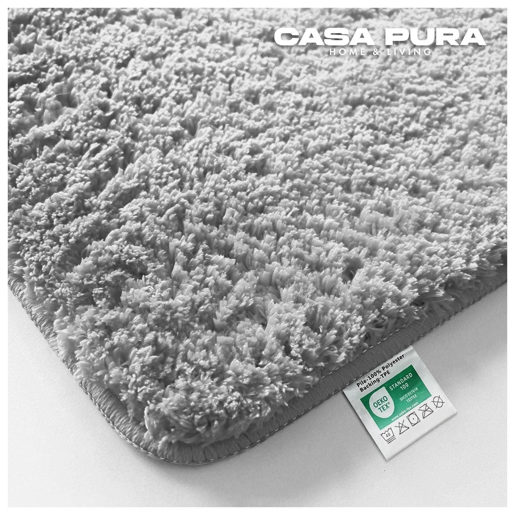 Casa Pura Badematte Sky Uni Silver Grey Mikrofaser