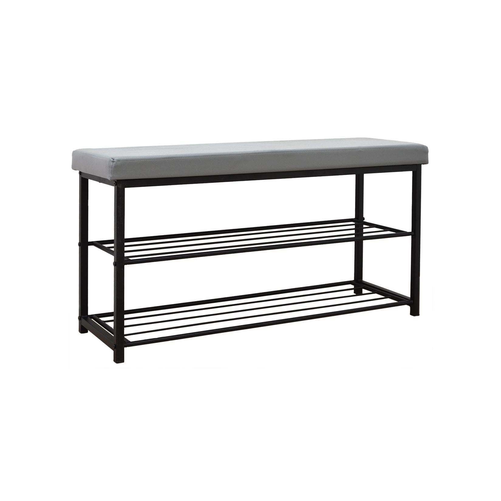 DuneDesign Schuhregal Sitzbank: Stabile Metallgestell, Grau
