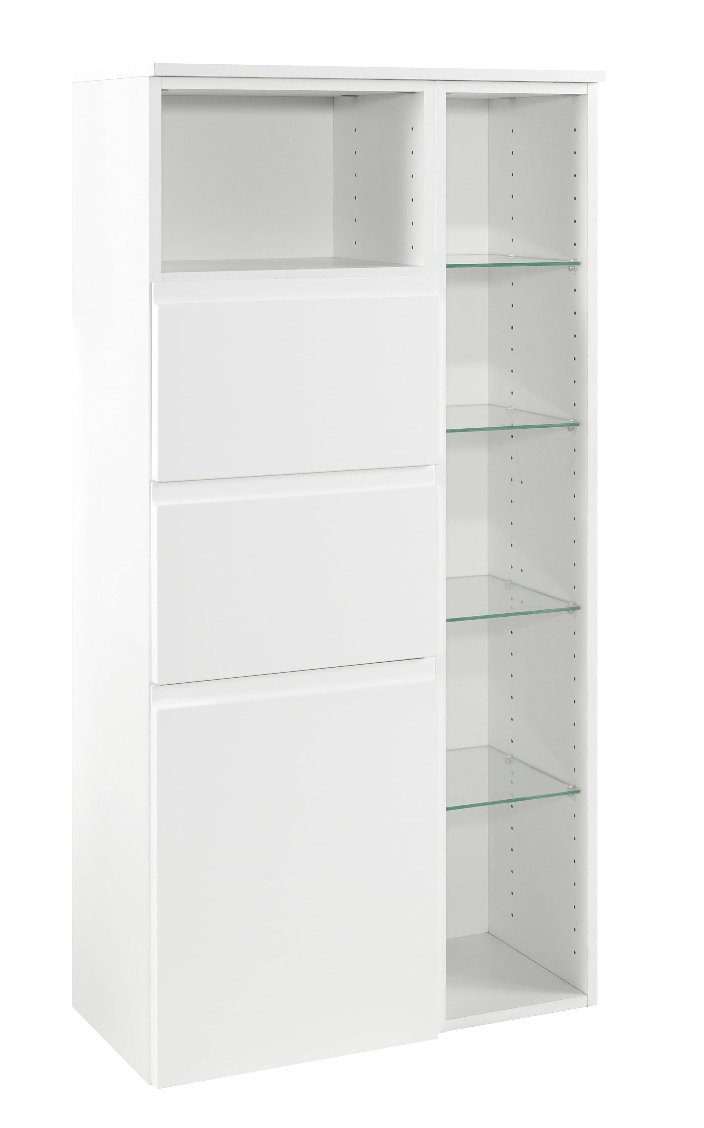 WELLTIME Midischrank Cardiff Weiß Hochglanz Softclose