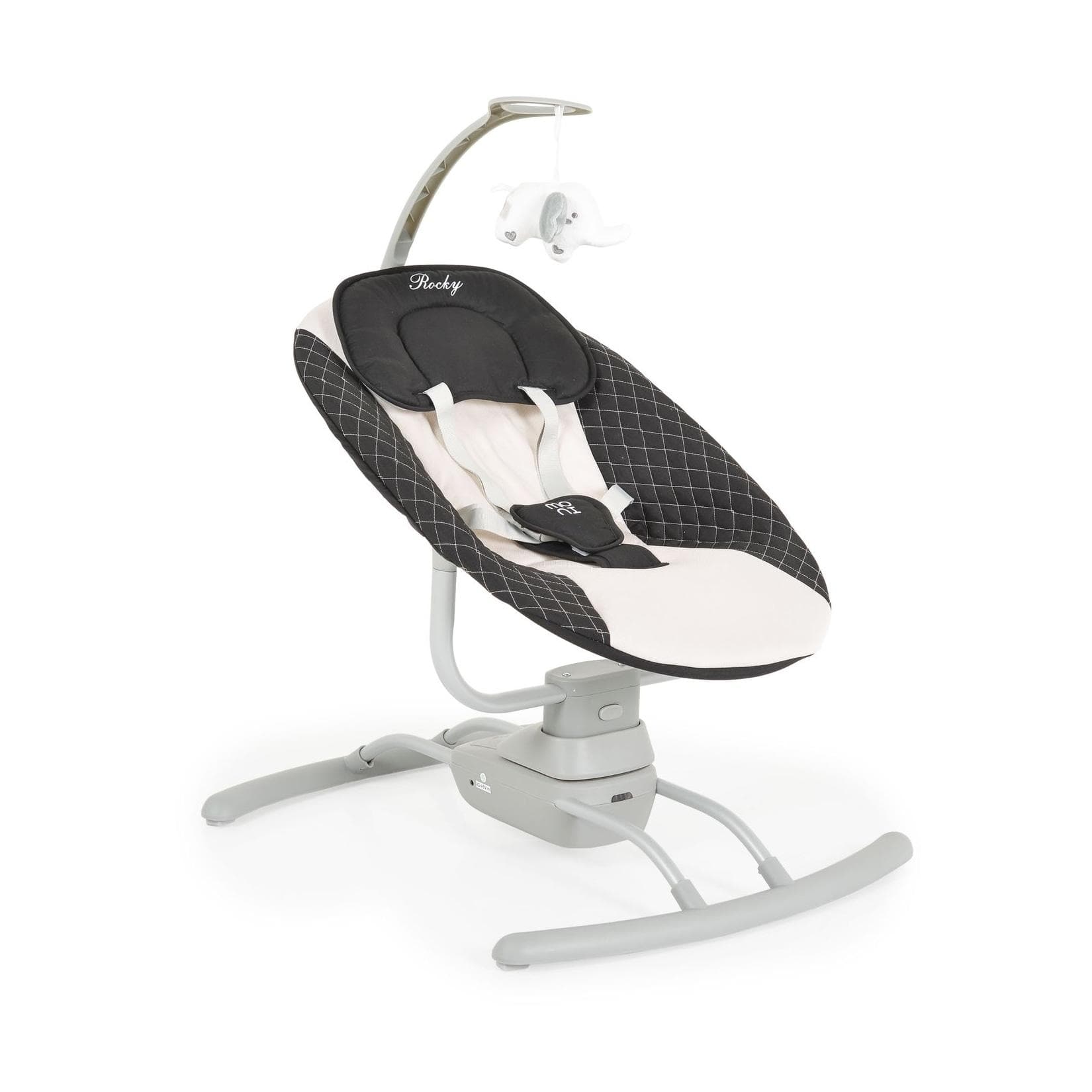 Moni Babywippe elektrisch Rocky Beige mit Musik und Moskitonetz