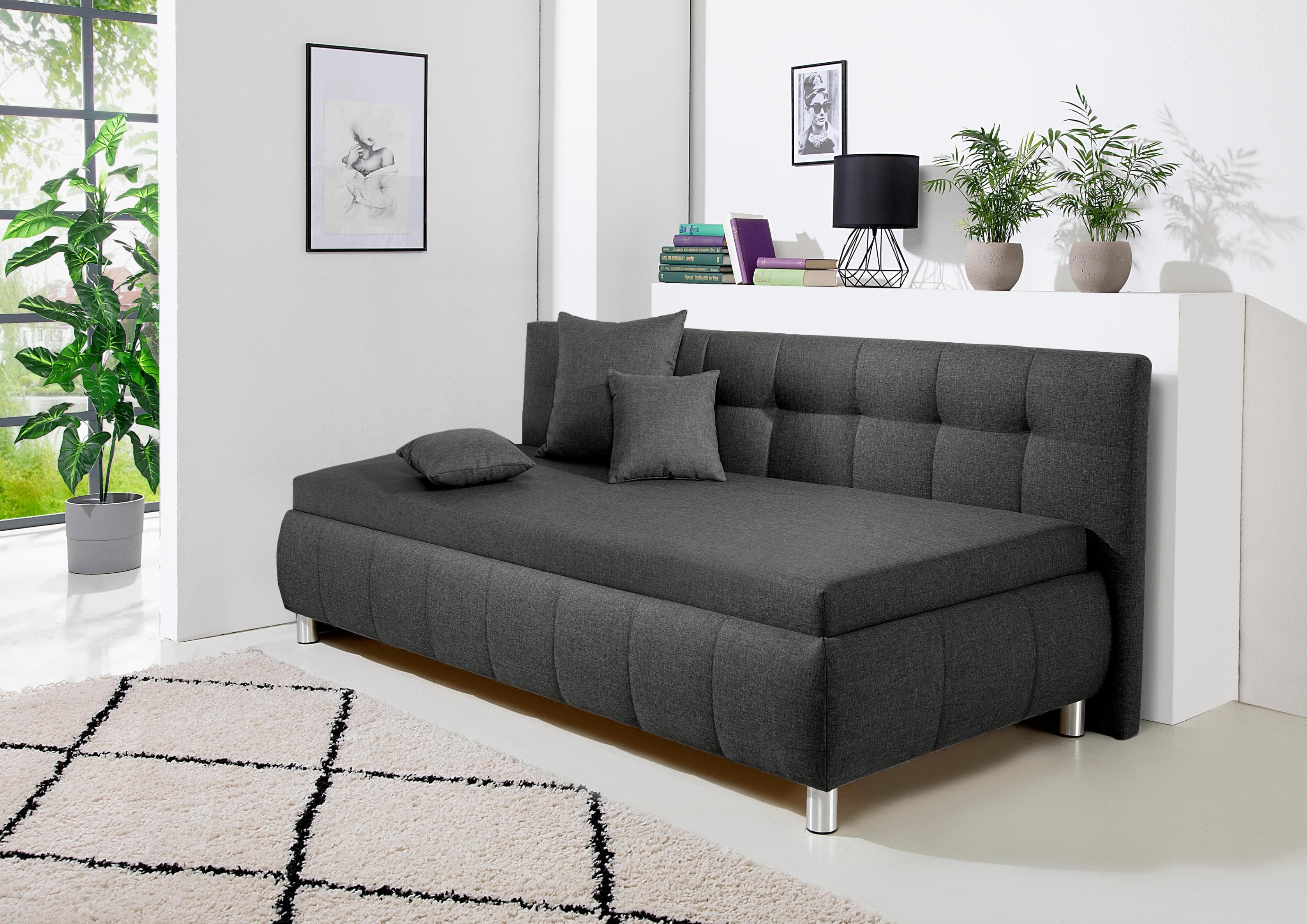 Polsterliege mit Bettkasten & Matratzenwahl (Federkern oder Bonell)