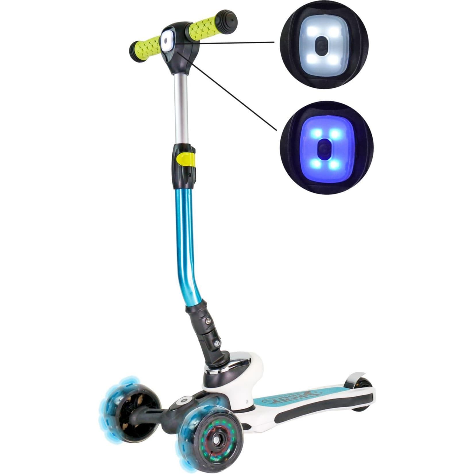 Best Sporting 3-Rad Kinder Scooter Space LED türkis-weiß