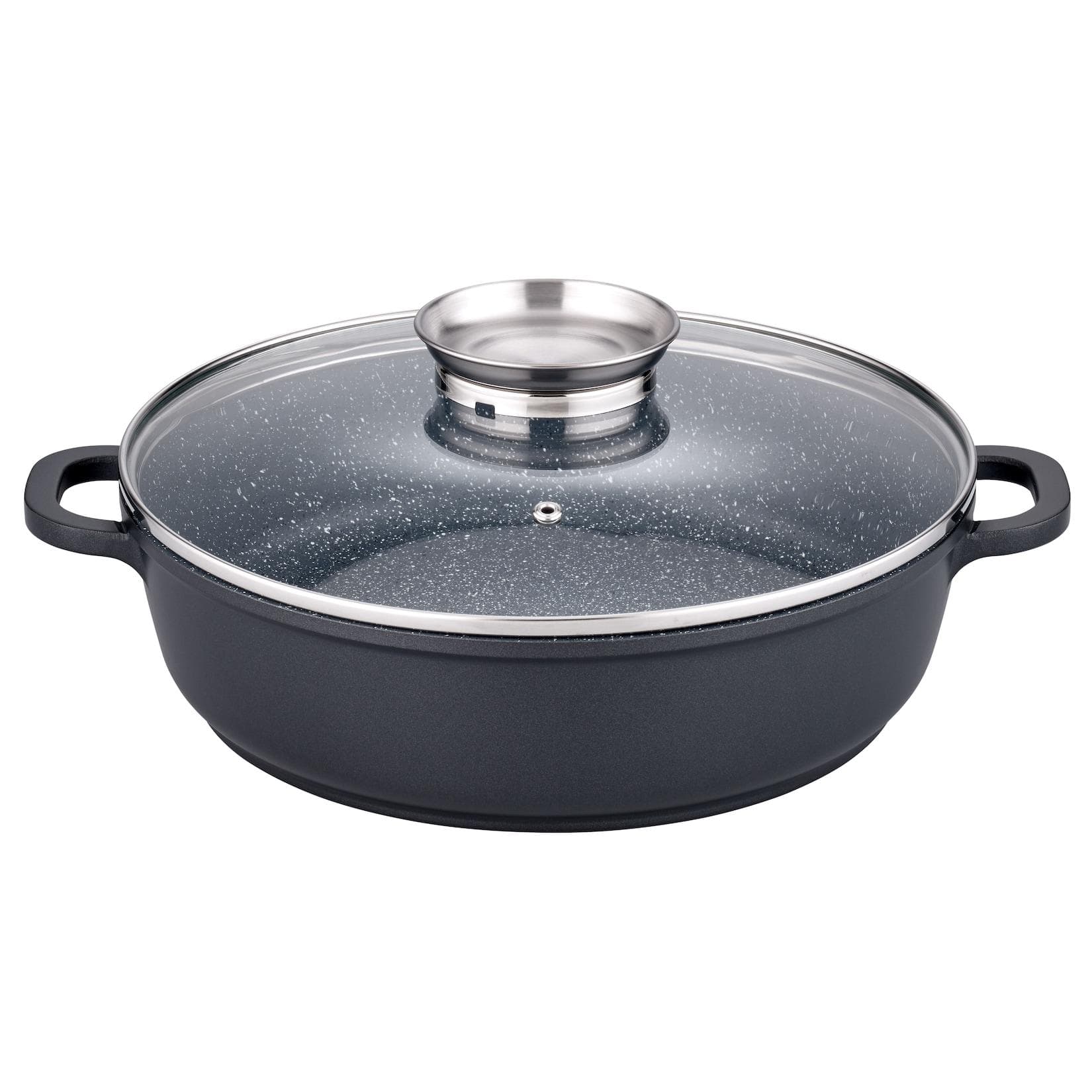 GSW Gourmet Servierpfanne Granitoptik mit Glasdeckel