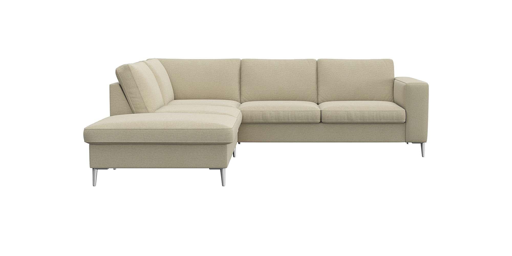 Ecksofa FLEXLUX Fiore L-Form Beige Chenille