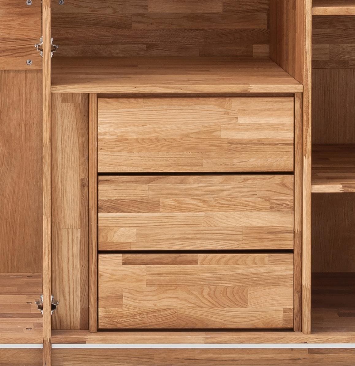 Schubladeneinsatz aus Massivholz Eiche, beige, Landhausstil