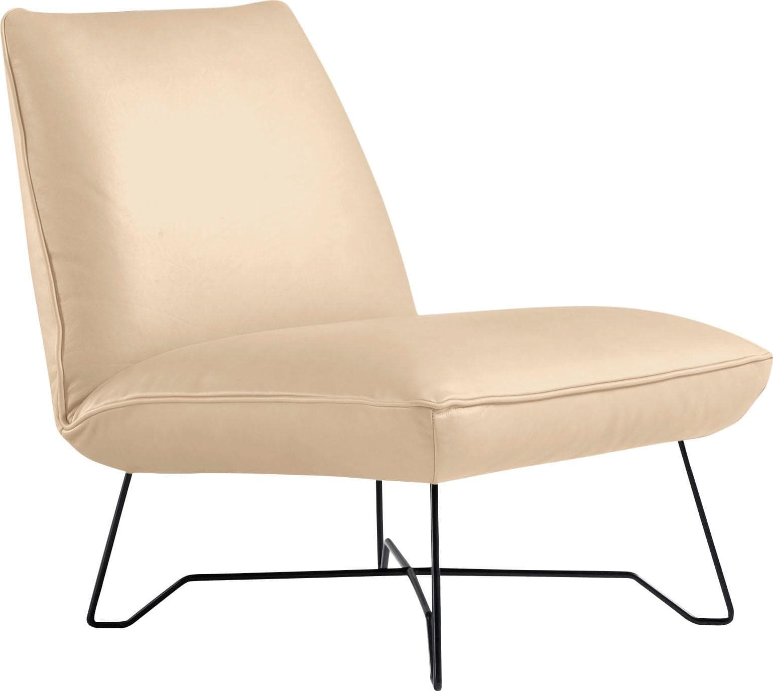 EGOITALIANO Loungesessel Lia Beige Leder Made in Italy