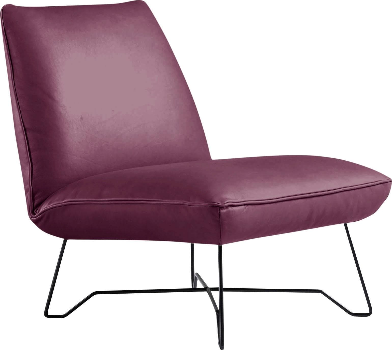 EGOITALIANO Sessel Lia Loungesessel Violett Leder NUVOLE