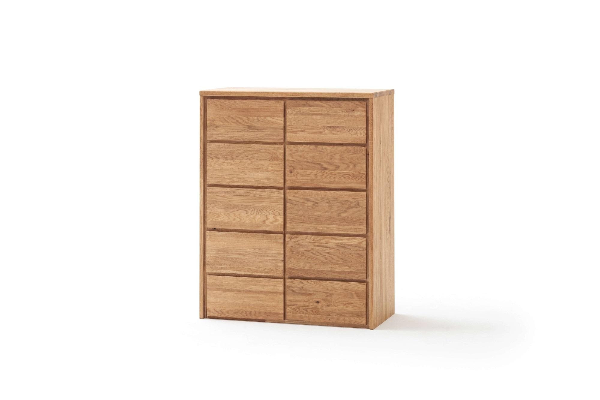 Kommode Zetra Home Affaire 5 Schubladen 1 Tür Soft-Close-Funktion Eiche Massivholz
