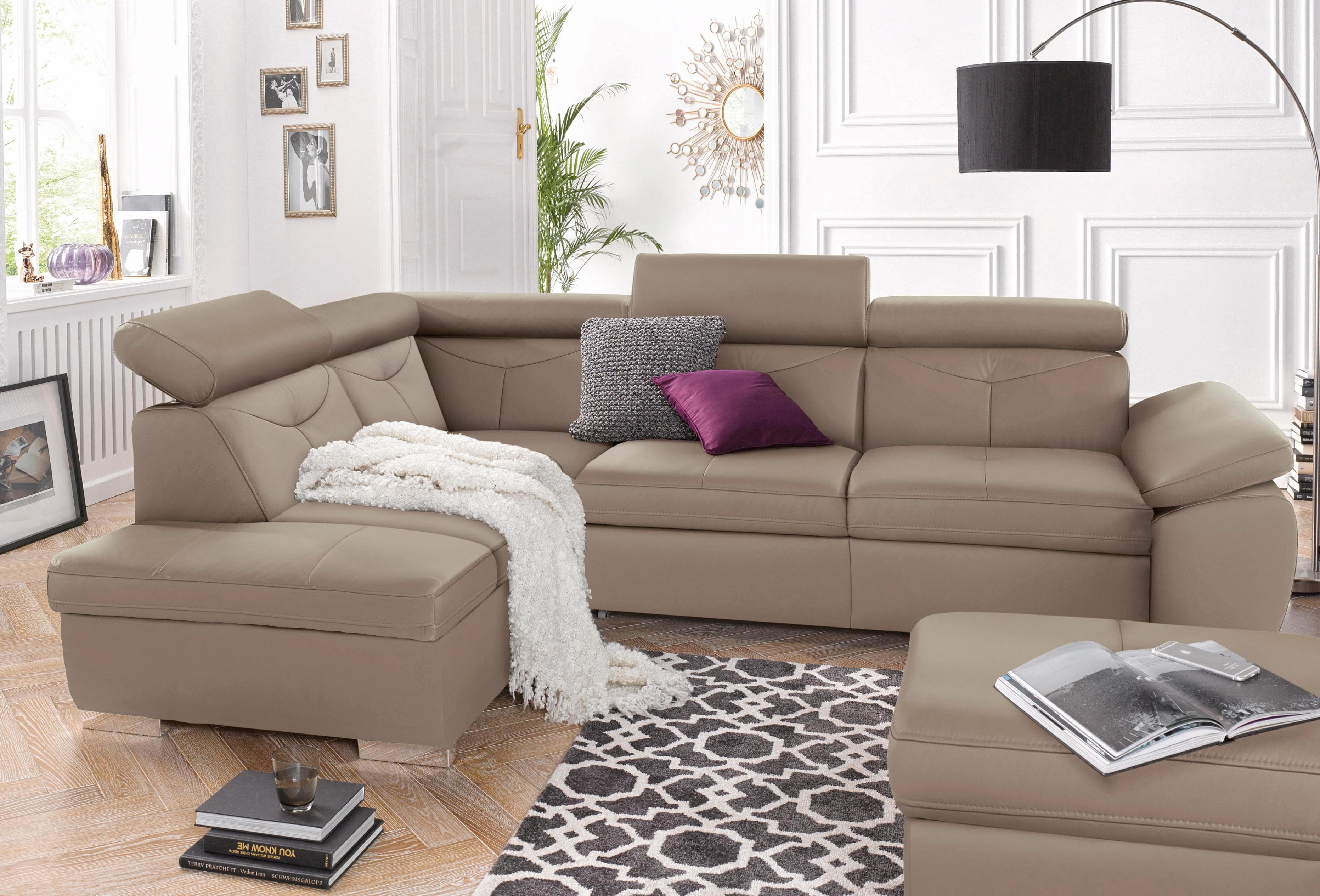 exxpo Ecksofa Spring L-Form mit Bettfunktion und Verstellfunktion