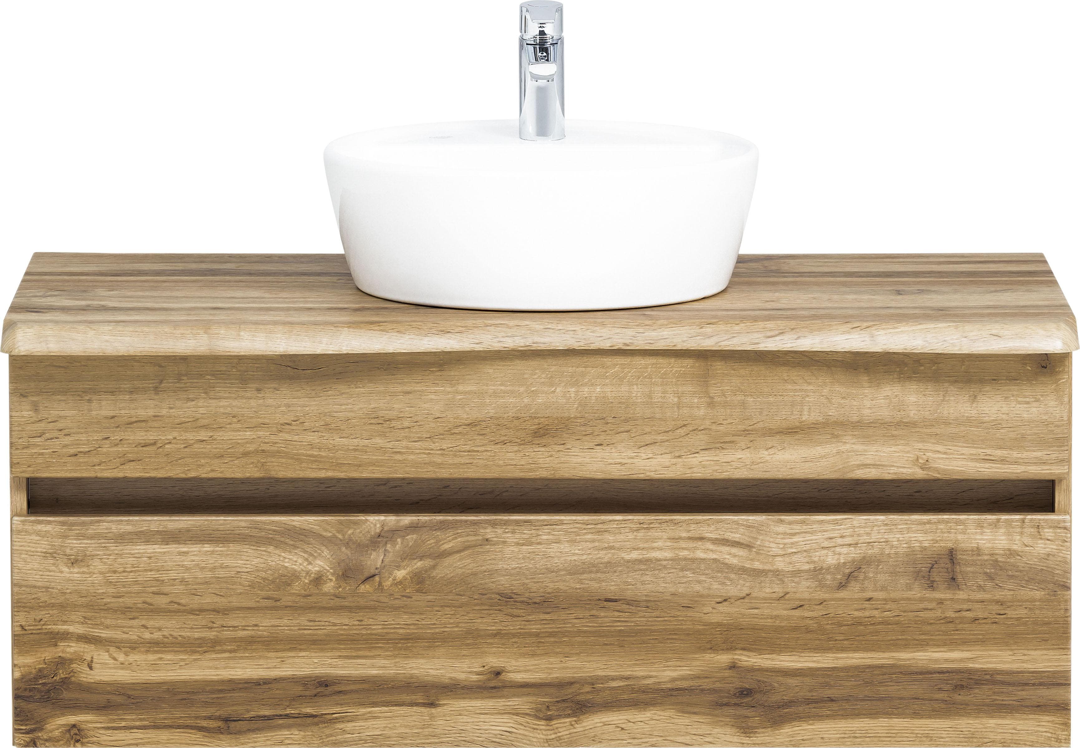WELLTIME Waschbeckenschrank Lienz wotaneiche braun