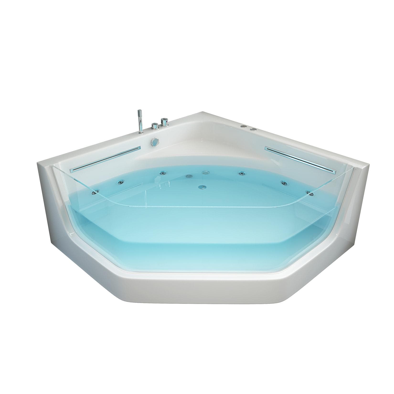 HOME DELUXE Whirlpool PACIFICO Eckbadewanne mit Whirlpool-Funktion