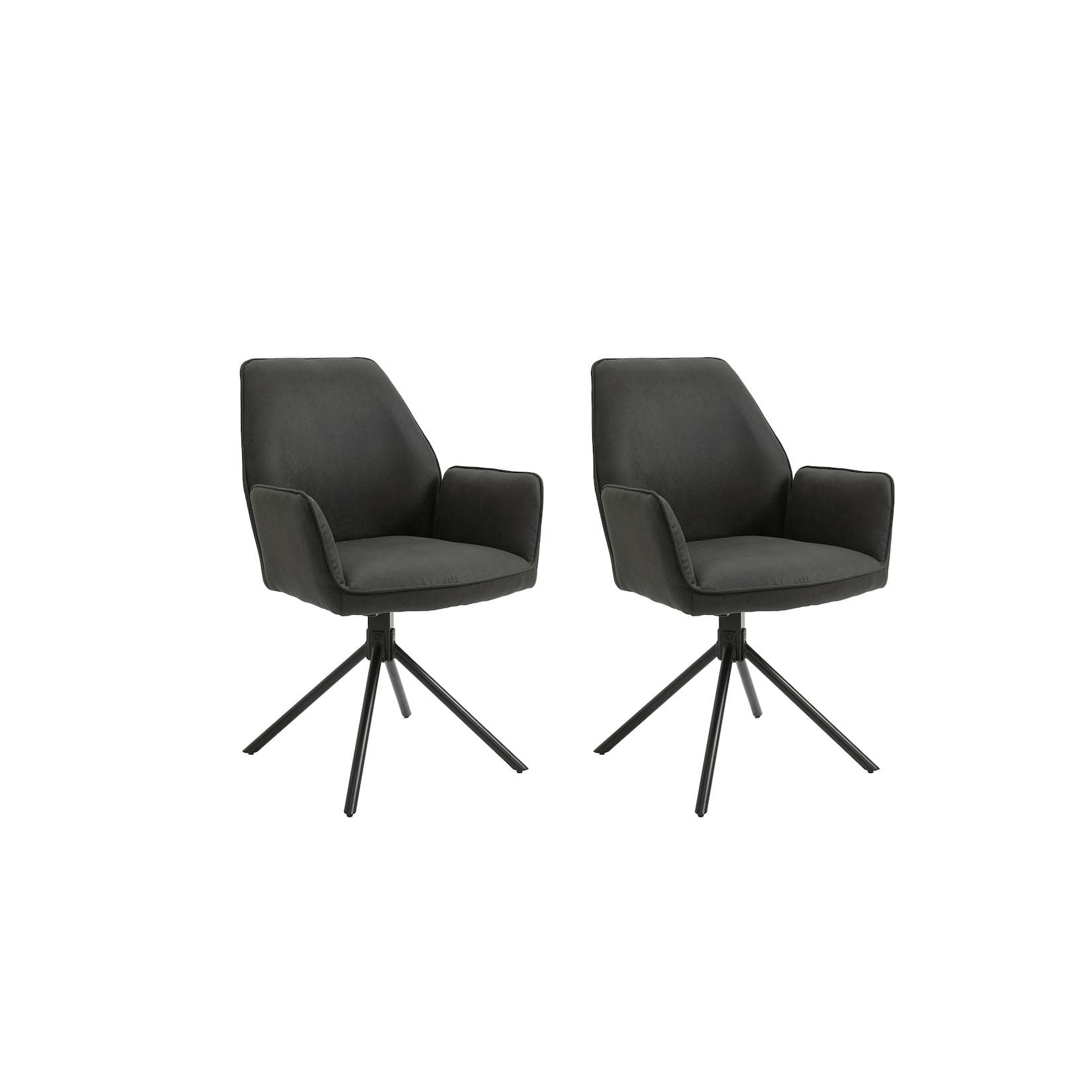 byLIVING Esszimmerstuhl Blair 2er-Set Anthrazit Metall Drehbar