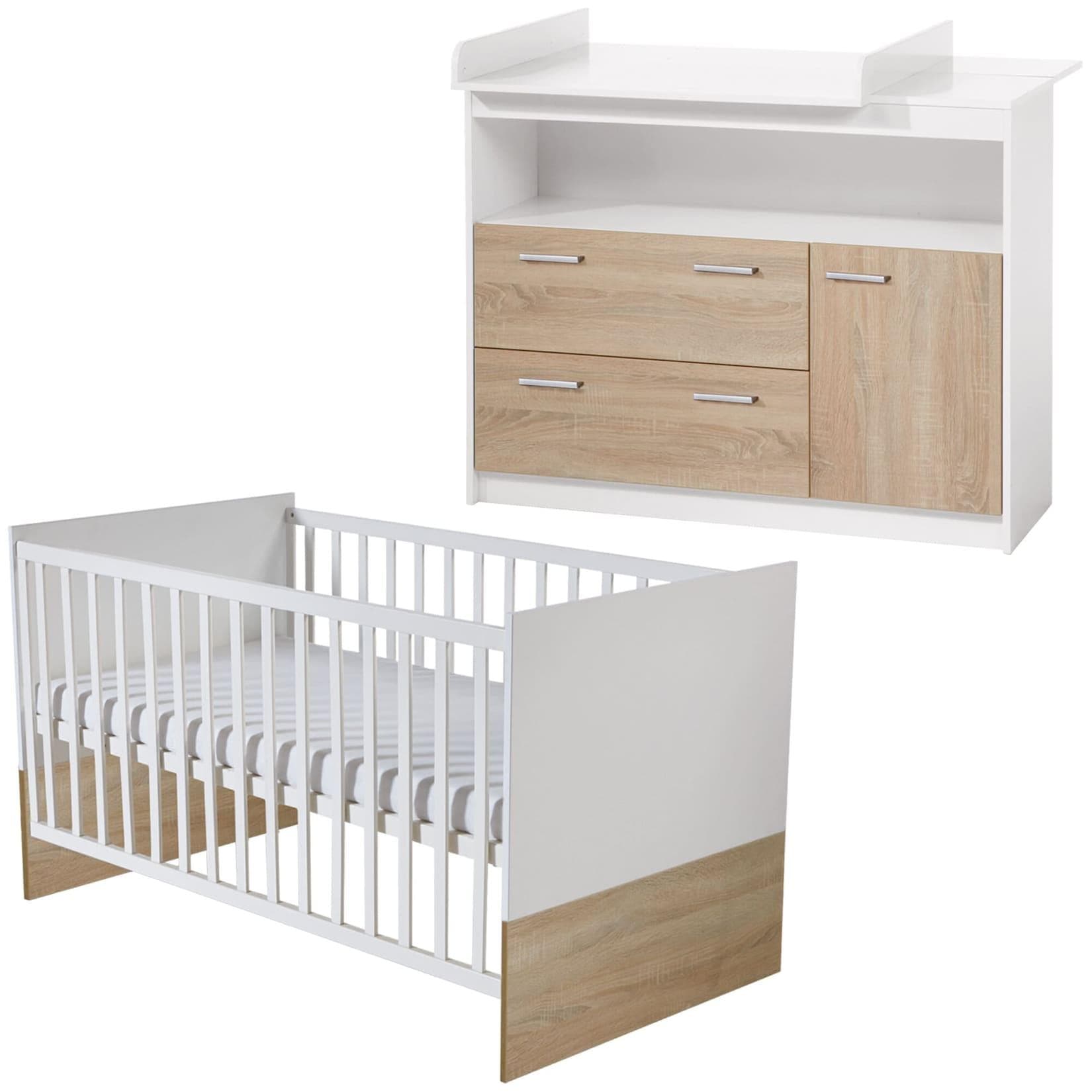 roba® Babyzimmer-Komplettset Gabriella: Babybett & Wickelkommode