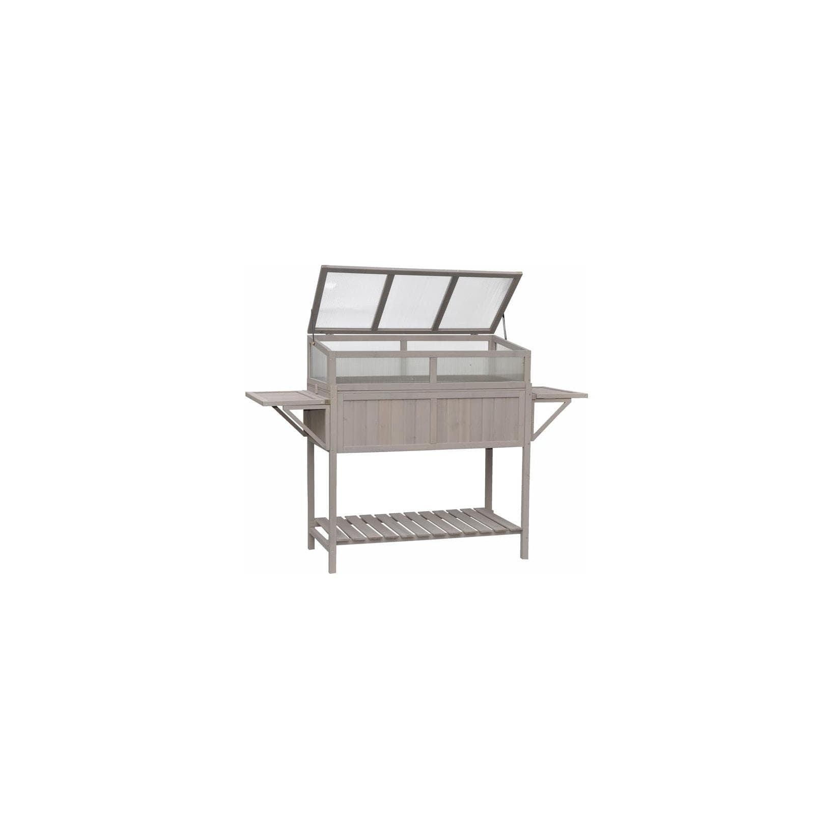 Dazikemo Hochbeet Teresa XL Grau mit Thermohaube