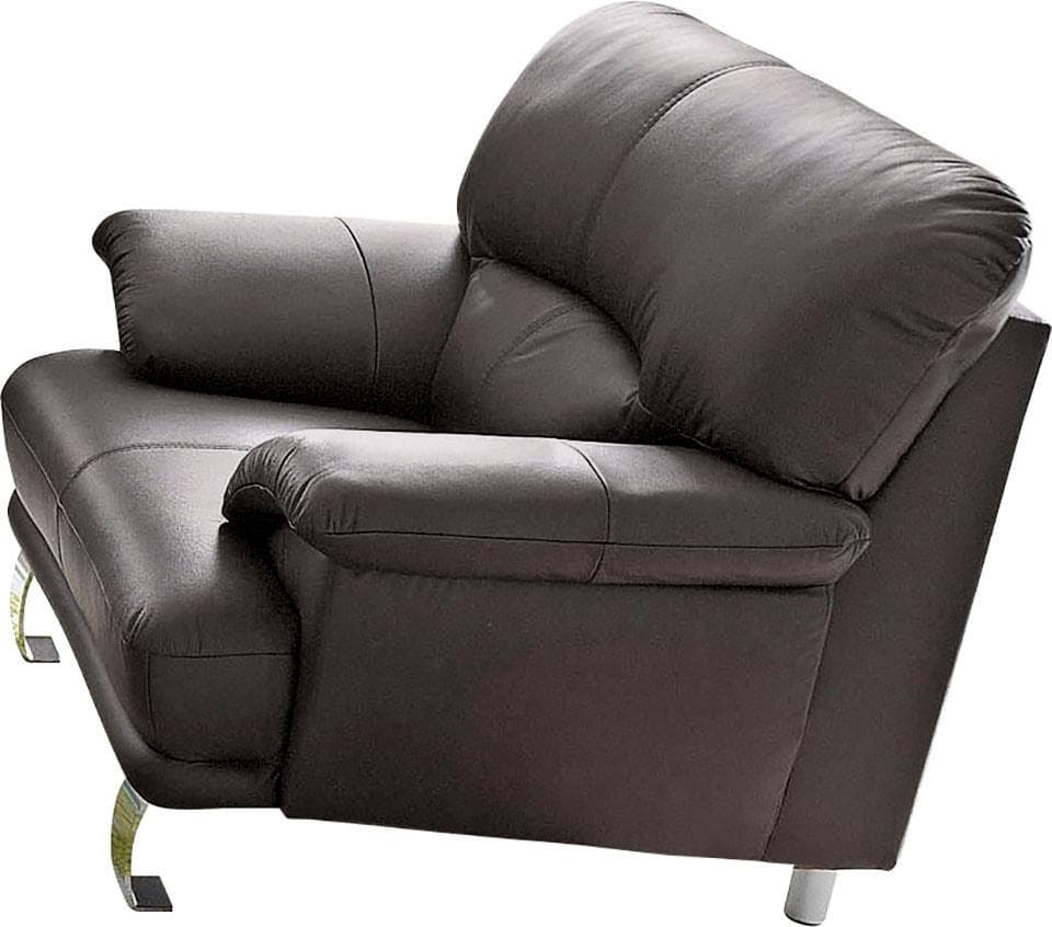 TRENDMANUFAKTUR Cecilia Loungesessel Braun Leder Microfaser Italienisches Design