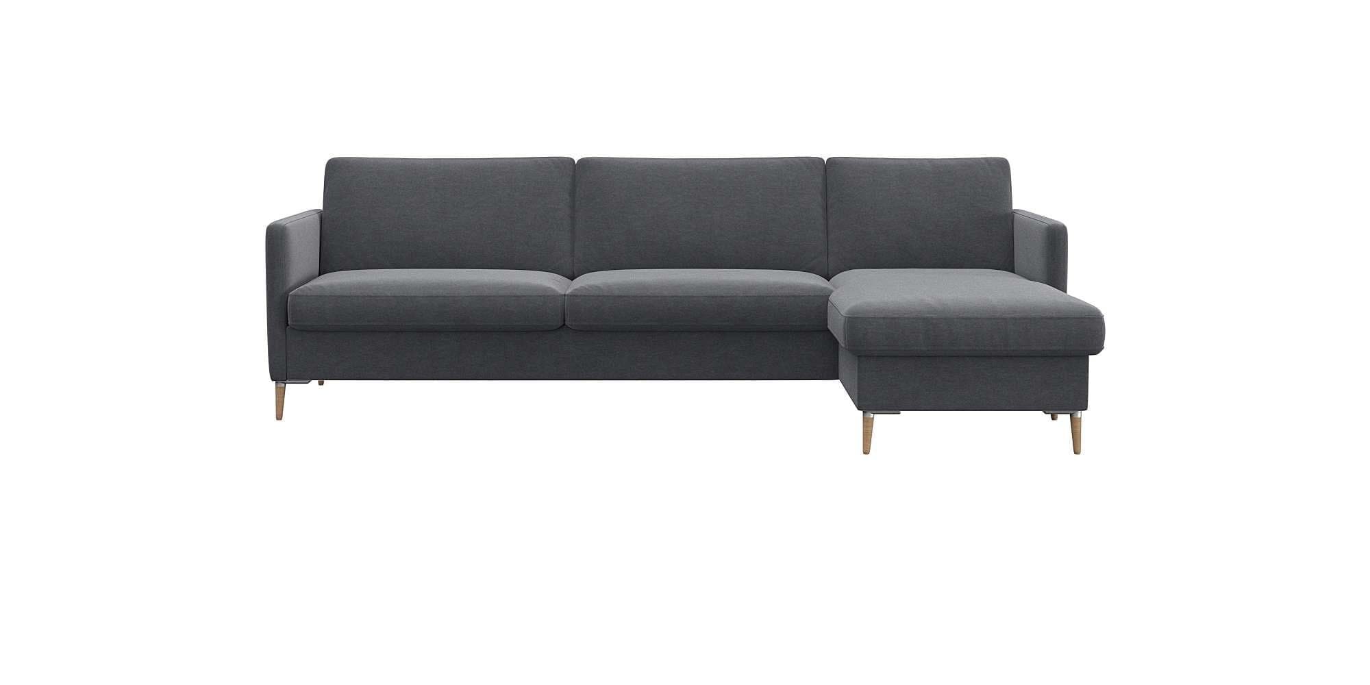 FLEXLUX Ecksofa Fiore Grau L-Form mit Kaltschaum