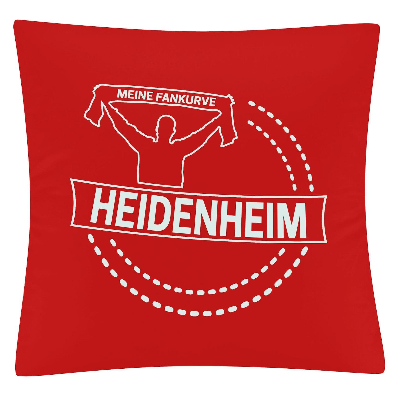 multifanshop Kissenbezug Heidenheim Meine Fankurve Druck Weiß Kissen