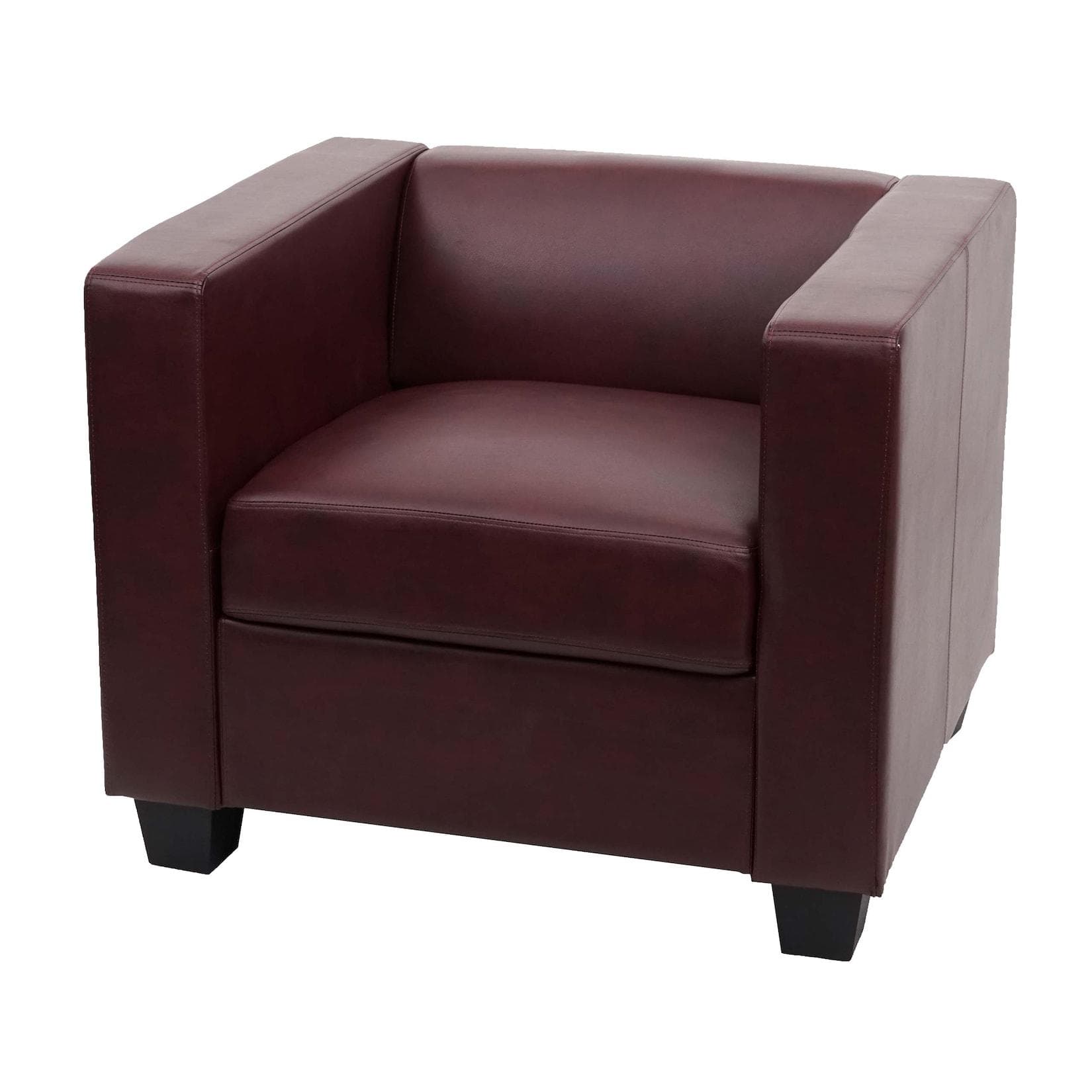 MCW Loungesessel Lille Kunstleder rot-braun