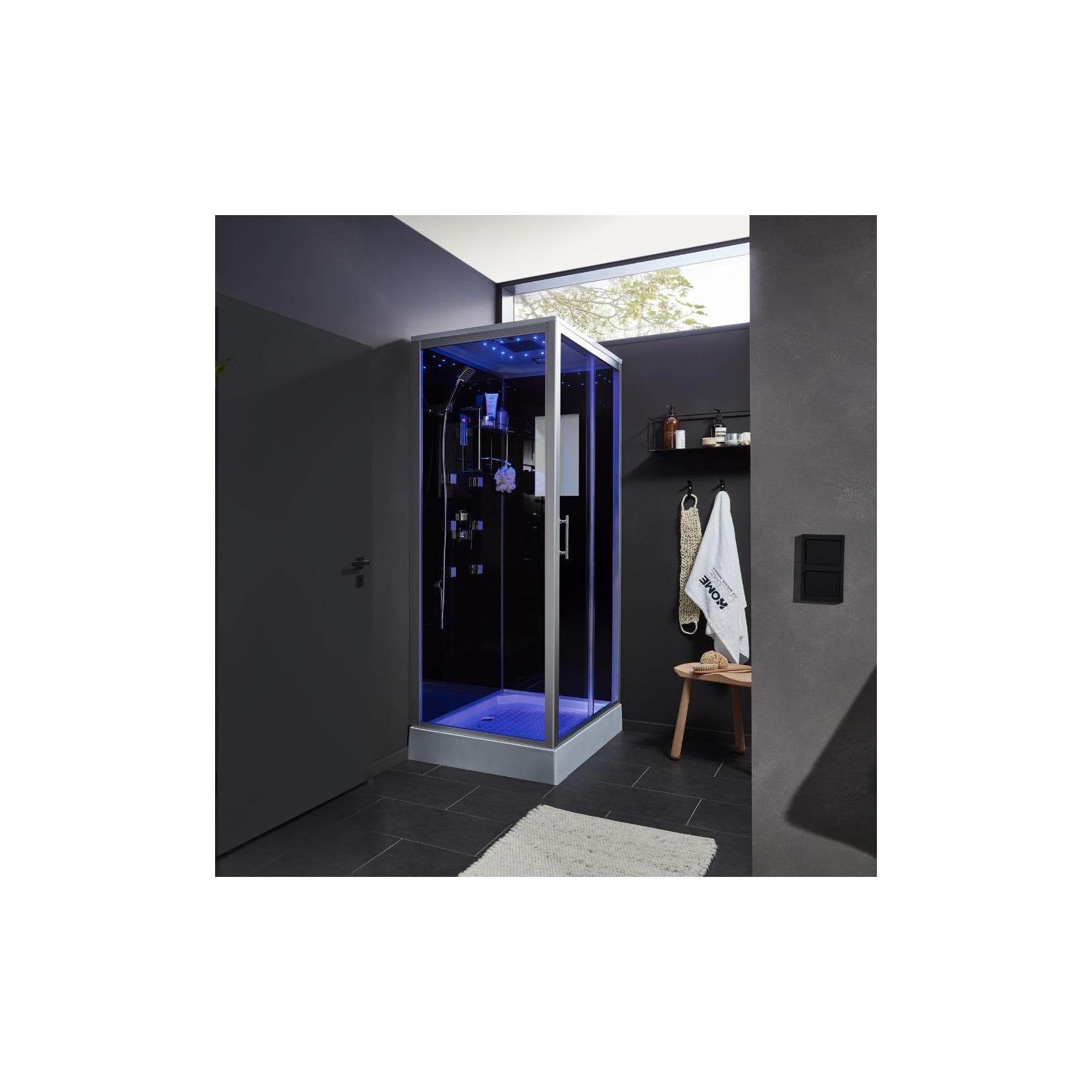 HOME DELUXE Eckdusche WAVE L mit Touchscreen und Soft-Close