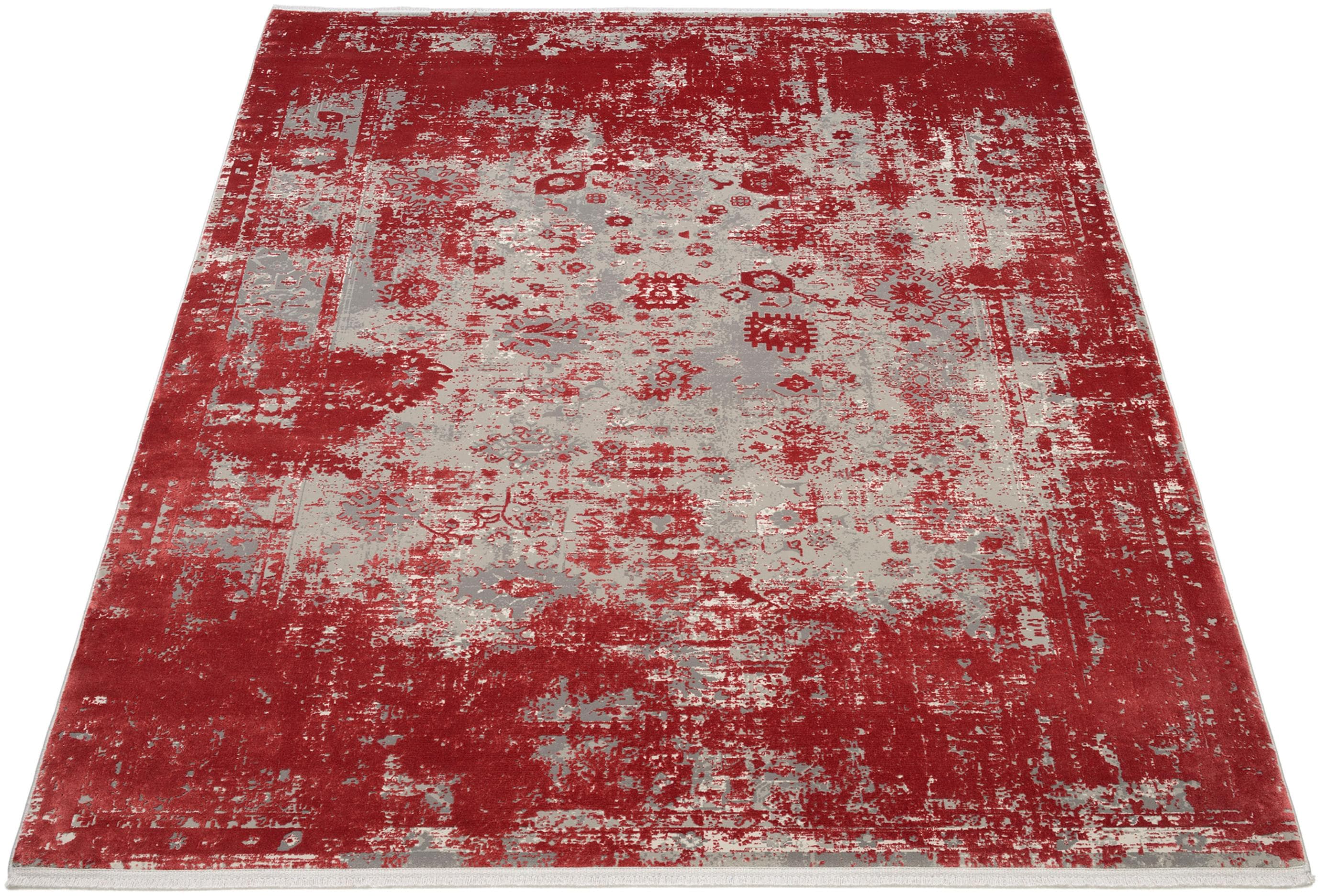 WK Wohnen GLAMOUR Teppich Rot 3D-Effekt