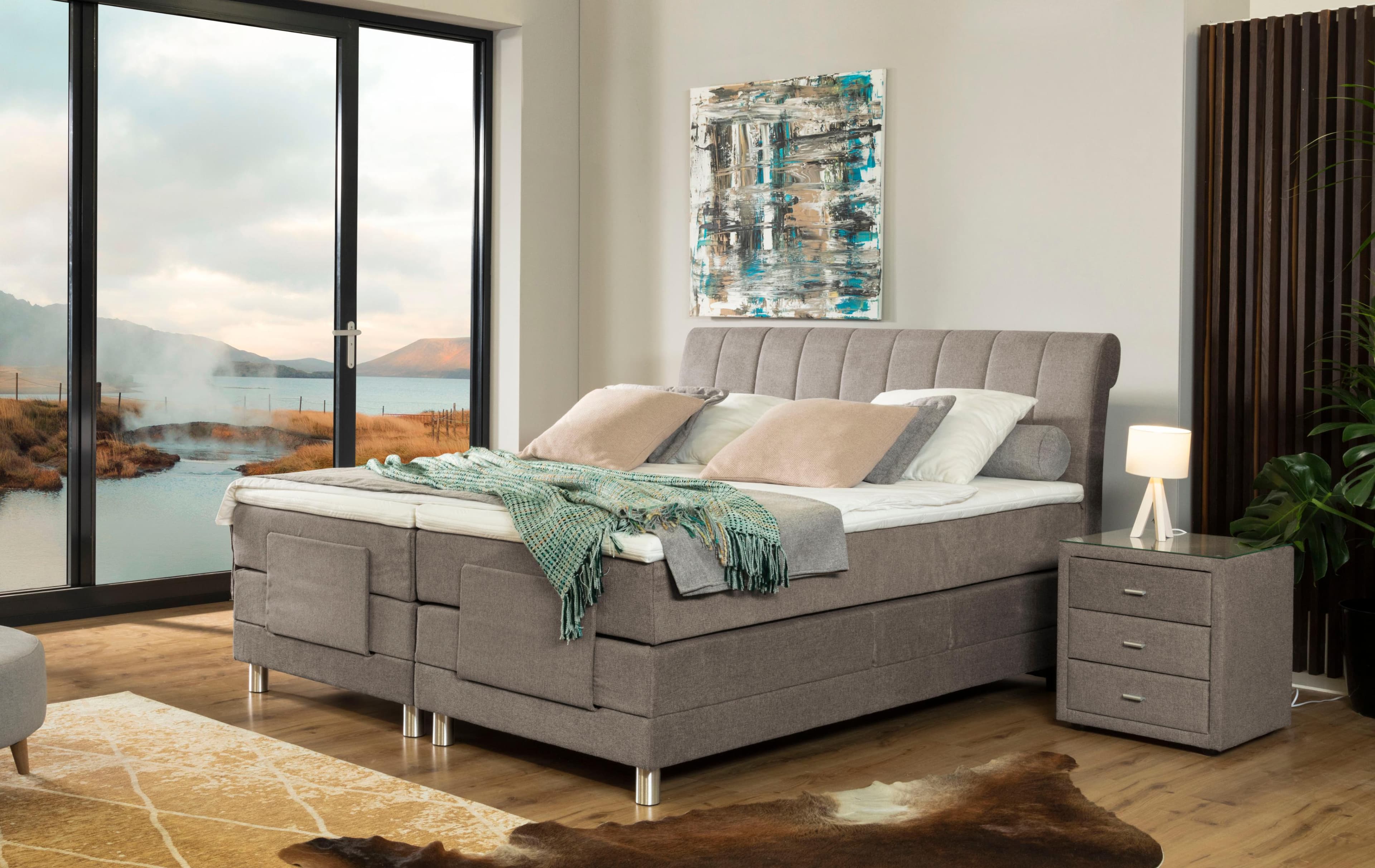 Alina Boxspringbett Elsa mit Motor und Topper für optimalen Schlafkomfort