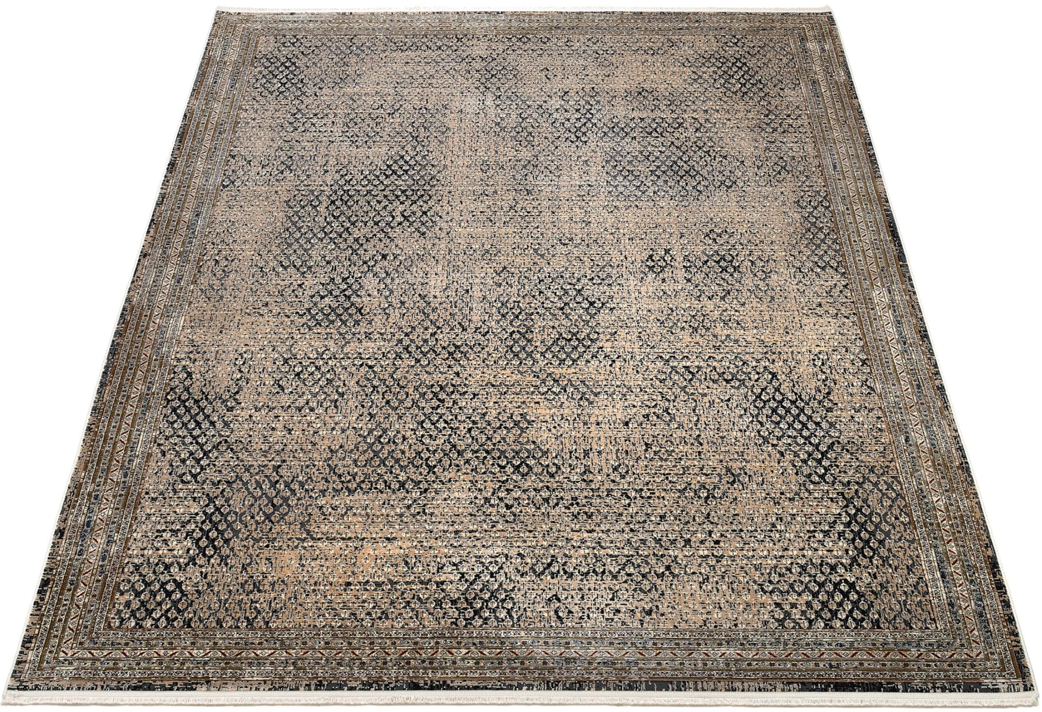 WK WOHNEN Teppich POINTS Beige/Schwarz Orientalisch