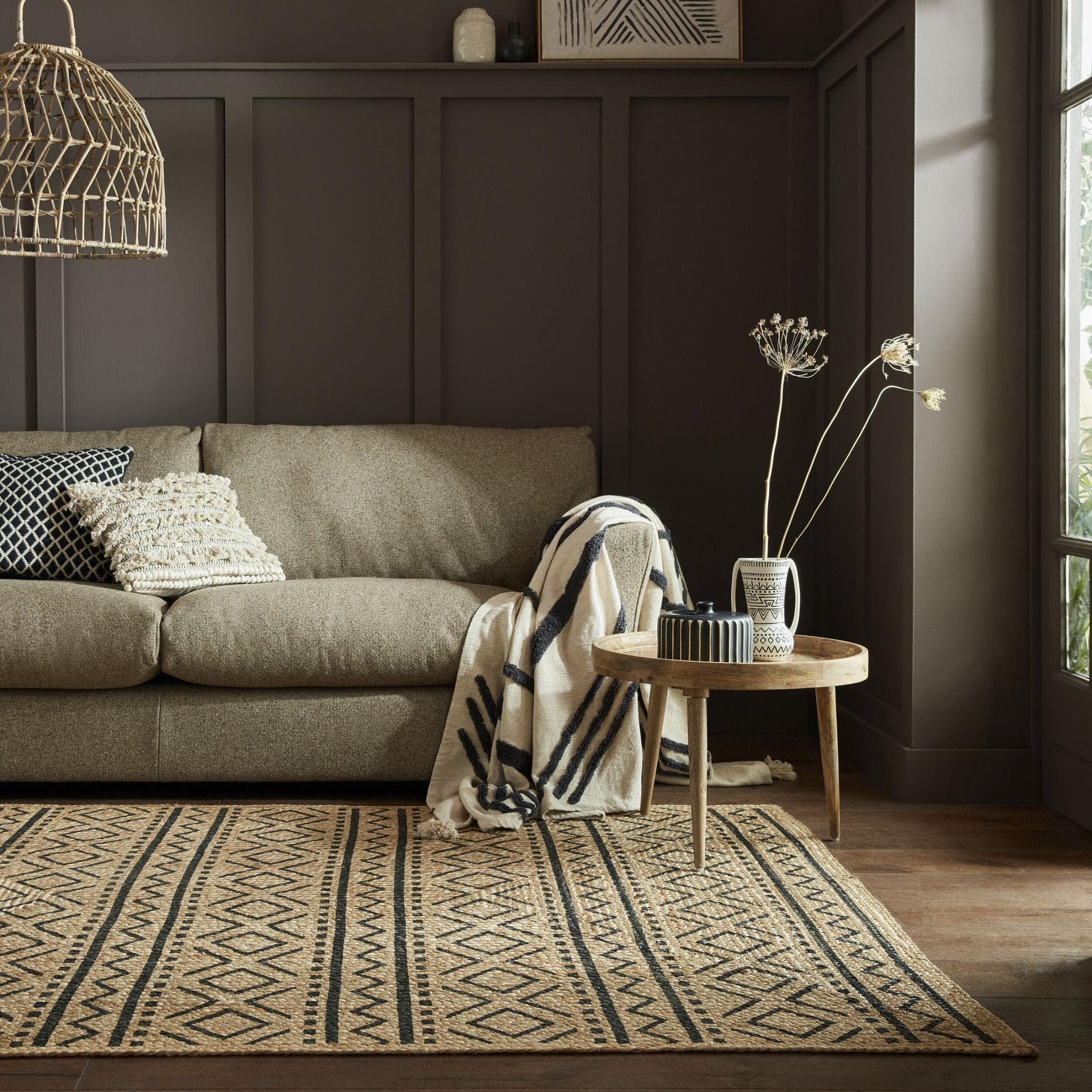 FLAIR RUGS Luis Juteteppich Beige Handgewebt Skandinavisch