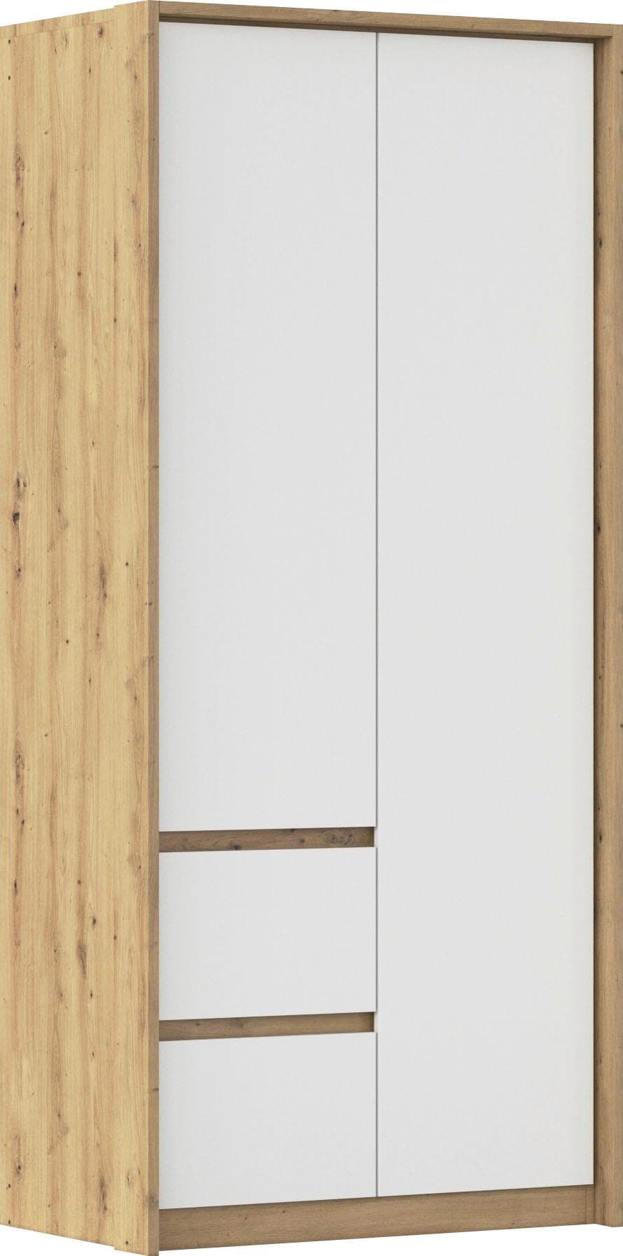 Drehtürenschrank mit Passepartout und Beleuchtung | Push-to-Open Funktion