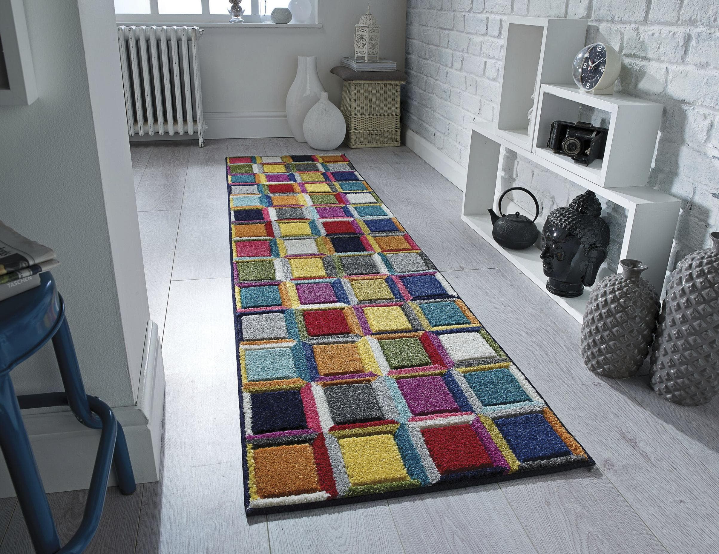 FLAIR RUGS Waltz Teppich Bunt Retro Karomuster Kunstfaser