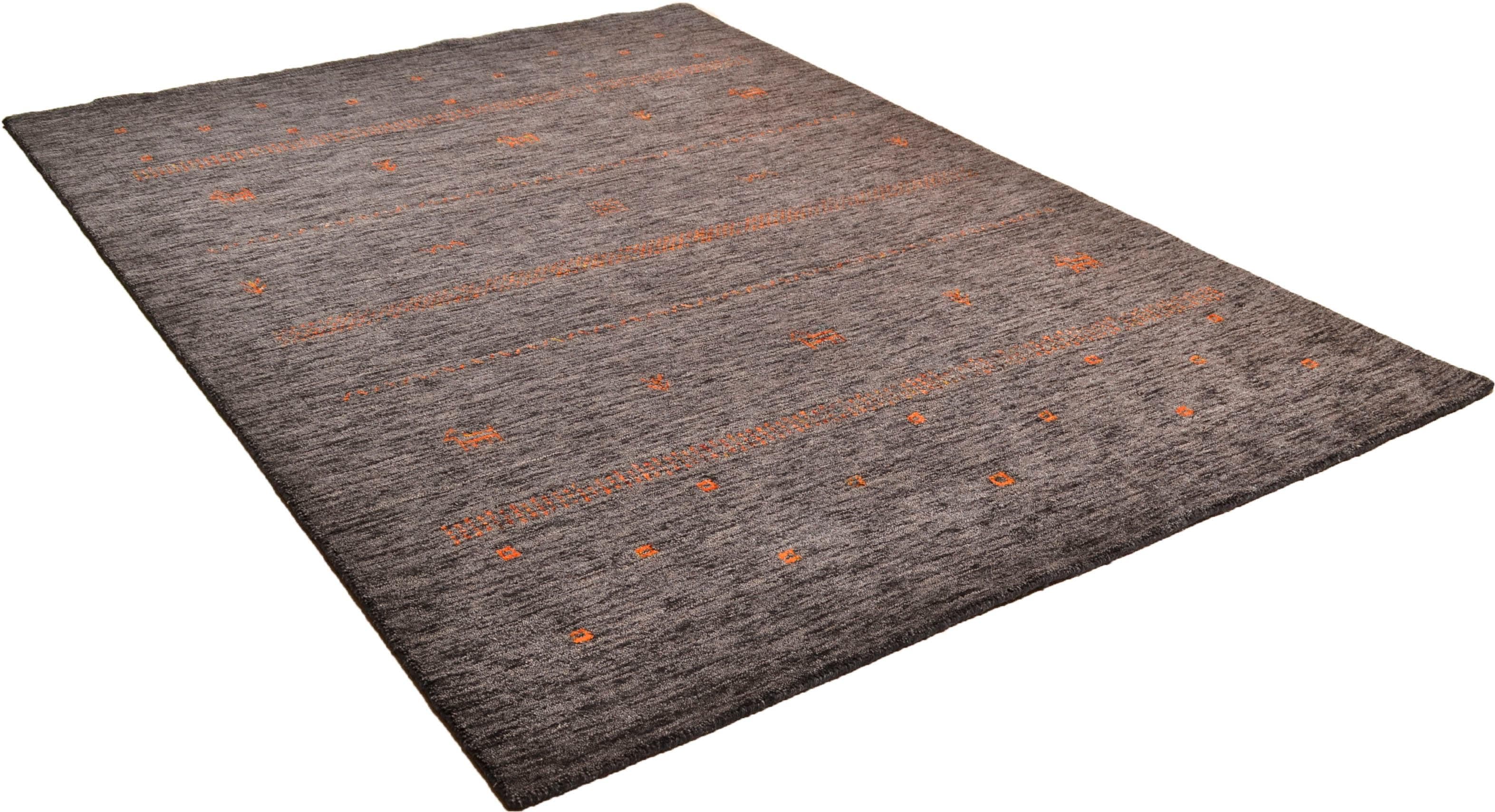 THEKO Wollteppich Nebraska: Handgewebter Gabbeh-Teppich aus reiner Wolle