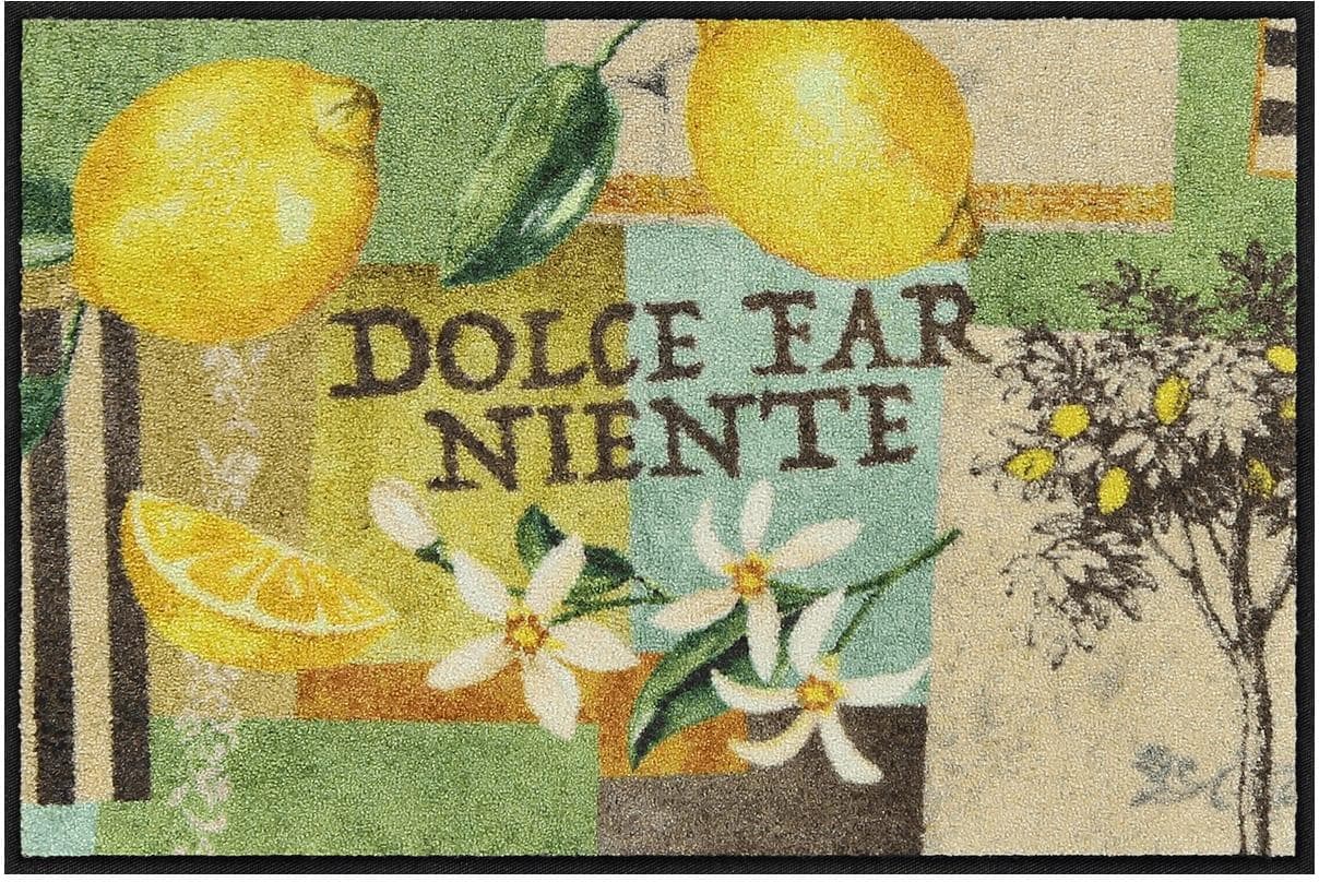 Salonloewe Fußmatte Bunt Gelb-Grün Polyamid mit Zitronenbaum-Motiven