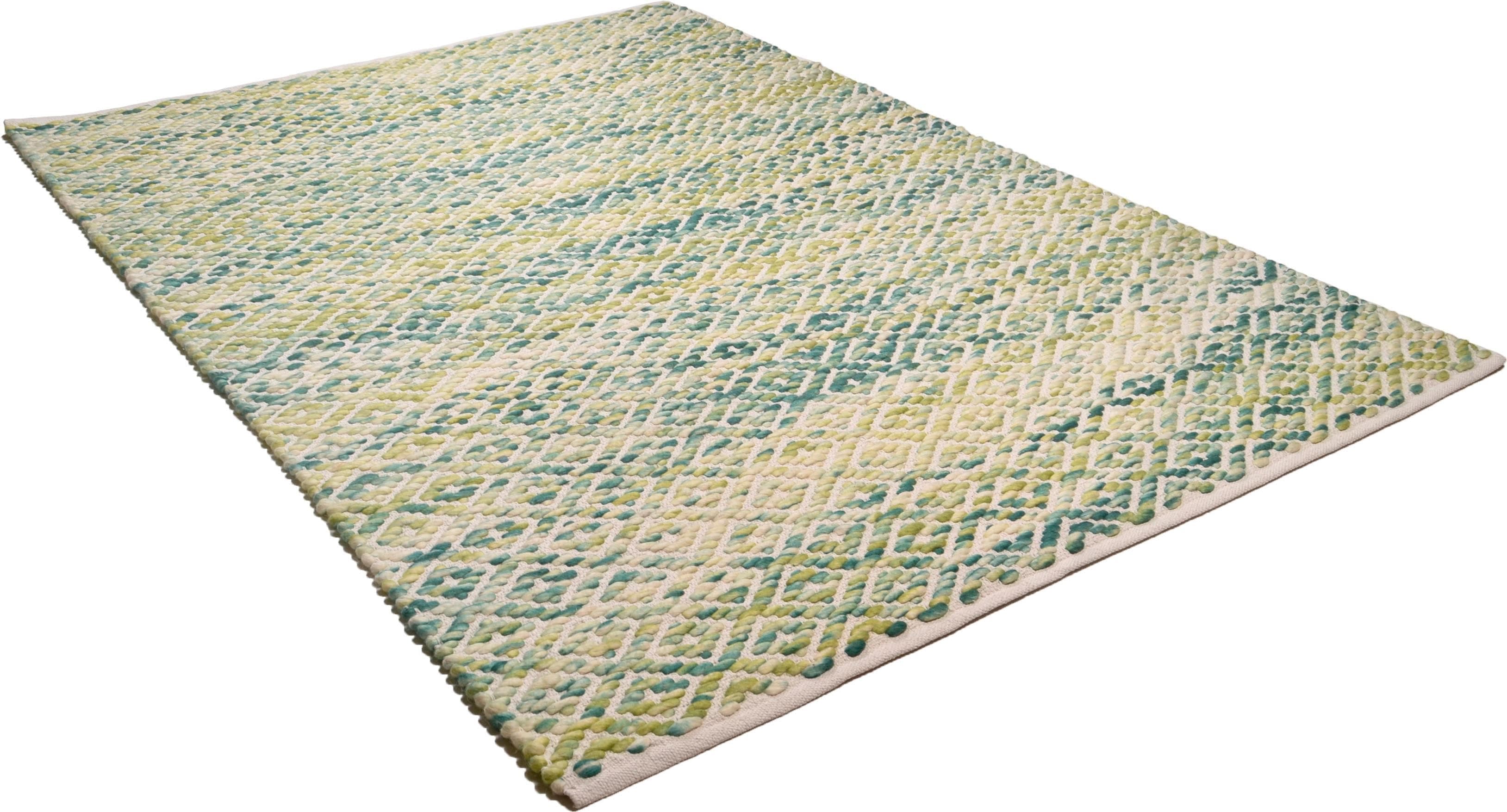 Wollteppich TOM TAILOR HOME Diamond Grün Rautenmuster
