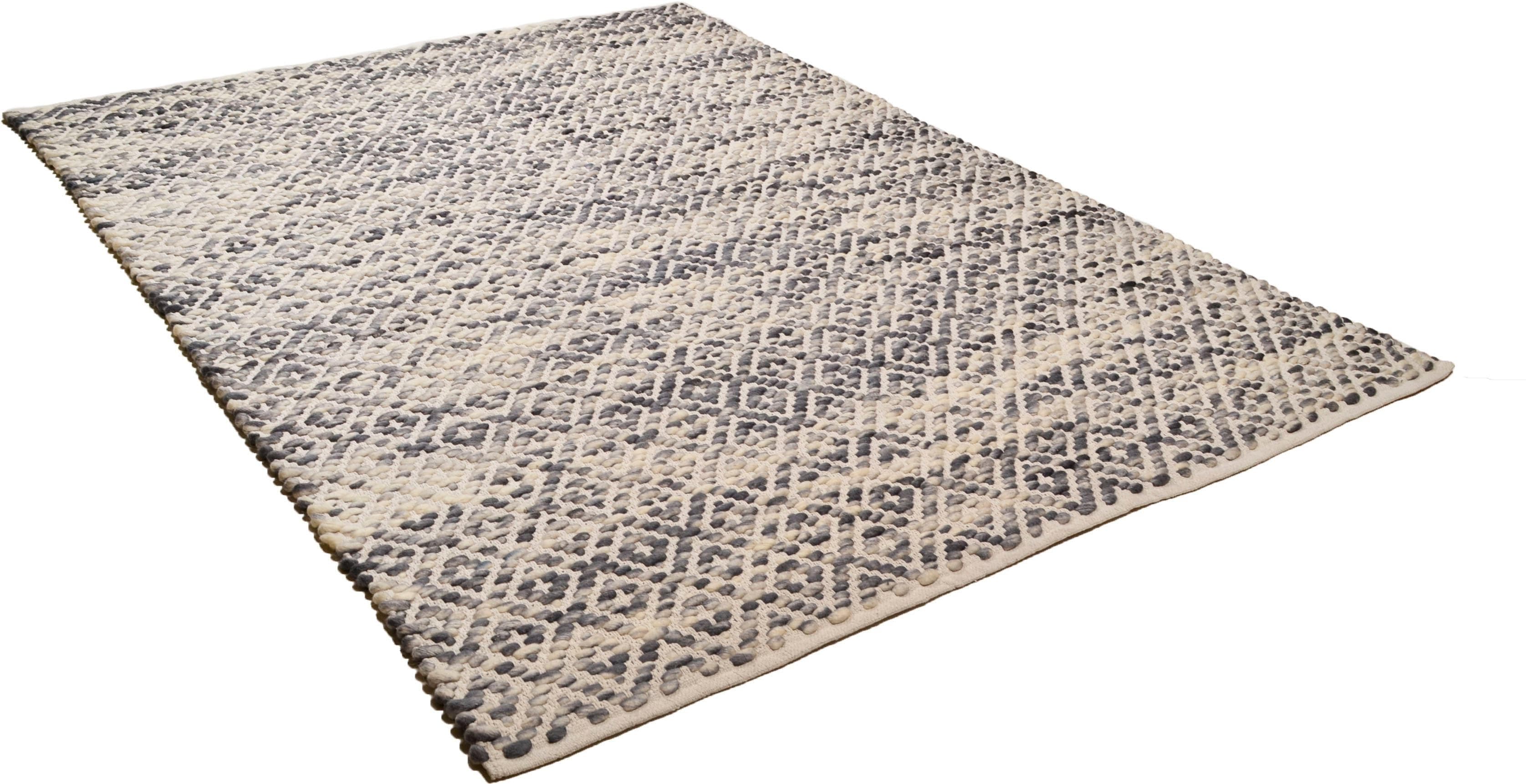 Wollteppich TOM TAILOR HOME "Diamond" Grau Rautenmuster