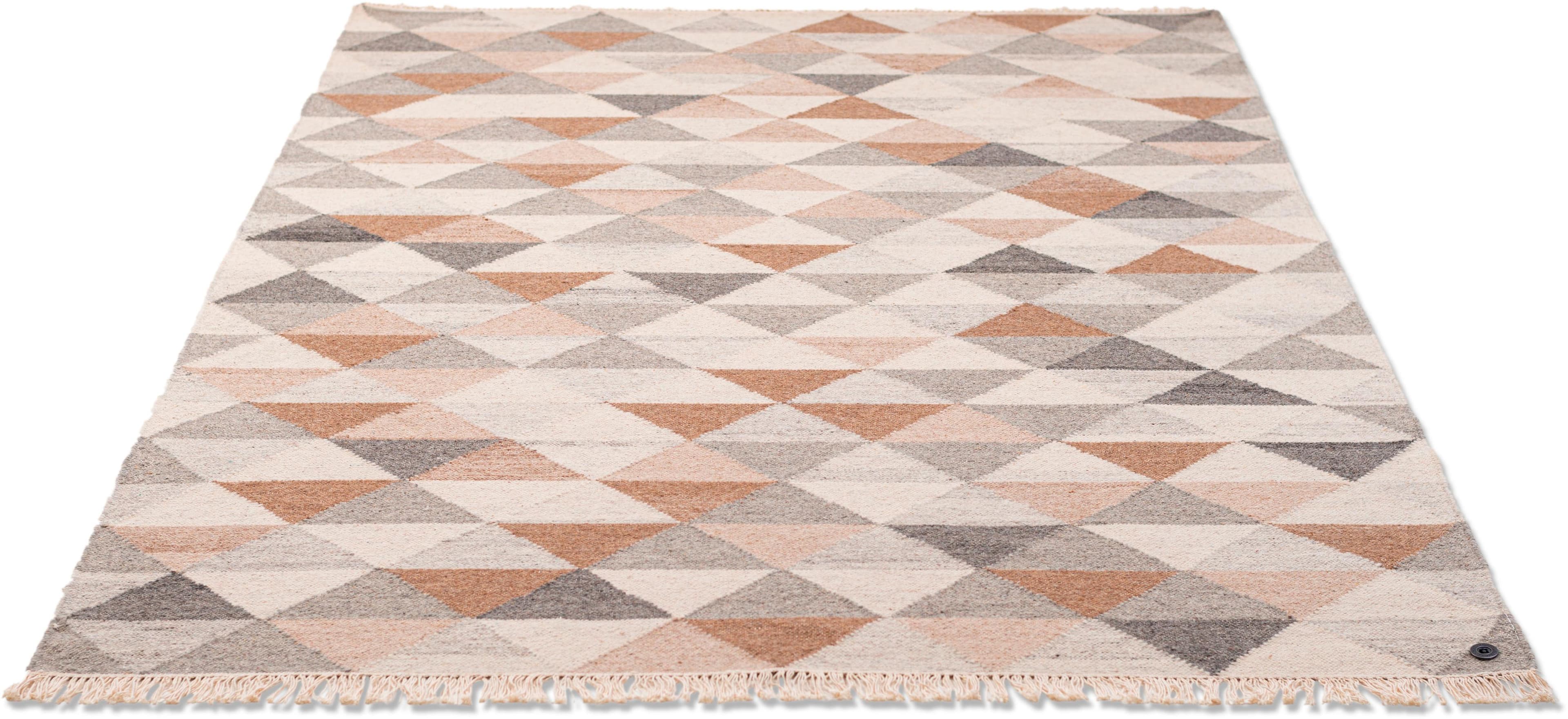 TOM TAILOR HOME Teppich Triangle Kelim Beige Natur Handgewebt Boho
