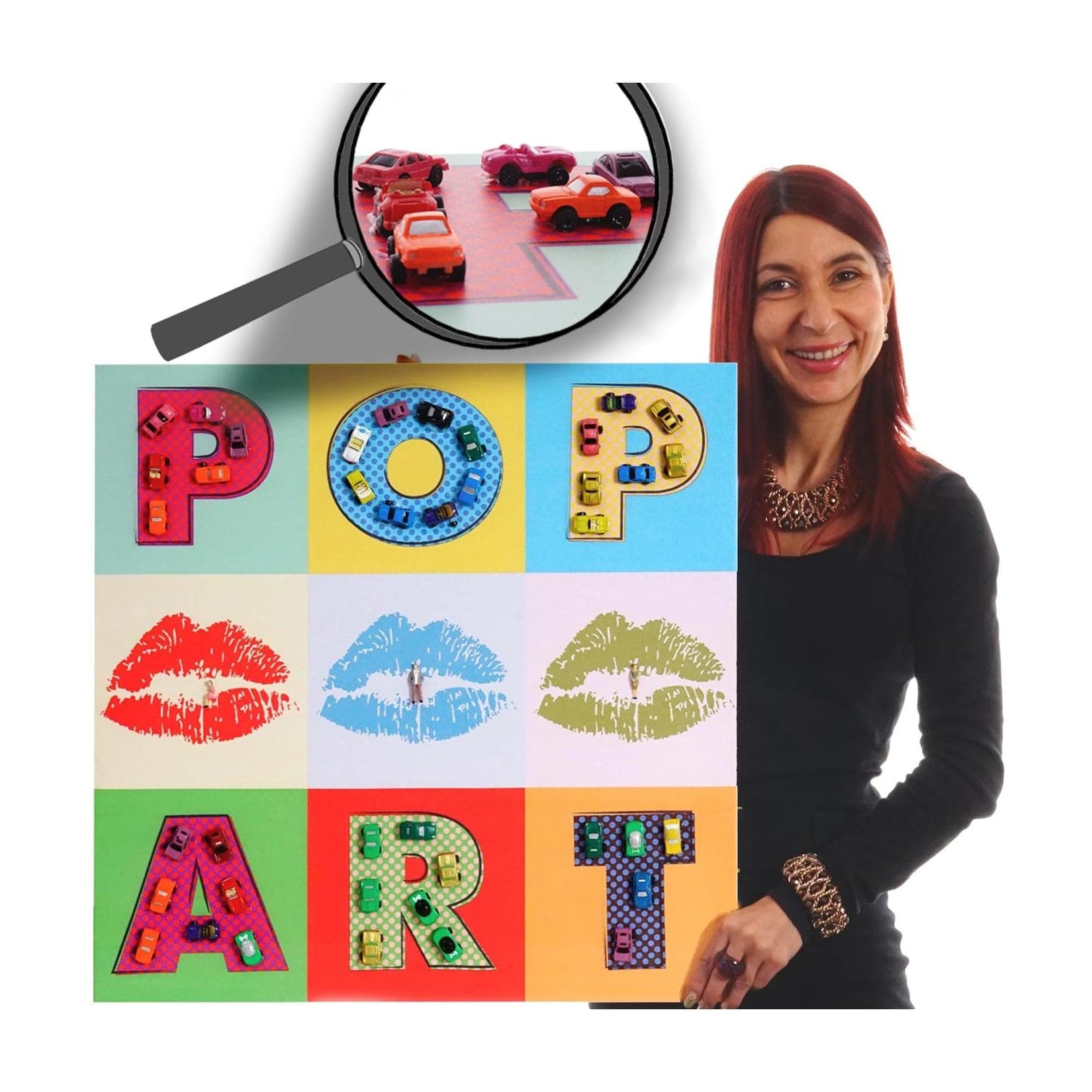 MCW Wandbild Pop Art Autos Leinwand 3D XL 60x60cm