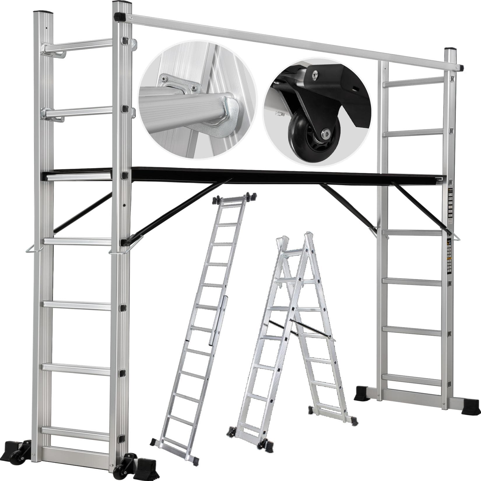 Craftfull Leitergerüst CF-103A 4in1 Mehrzweckleiter Aluminium