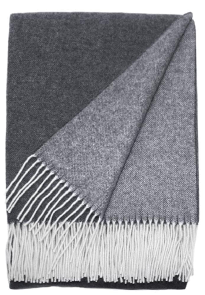 CASATEX Plaid Duo Grigio Medio Anthrazit Wolle Kaschmir Wohndecke