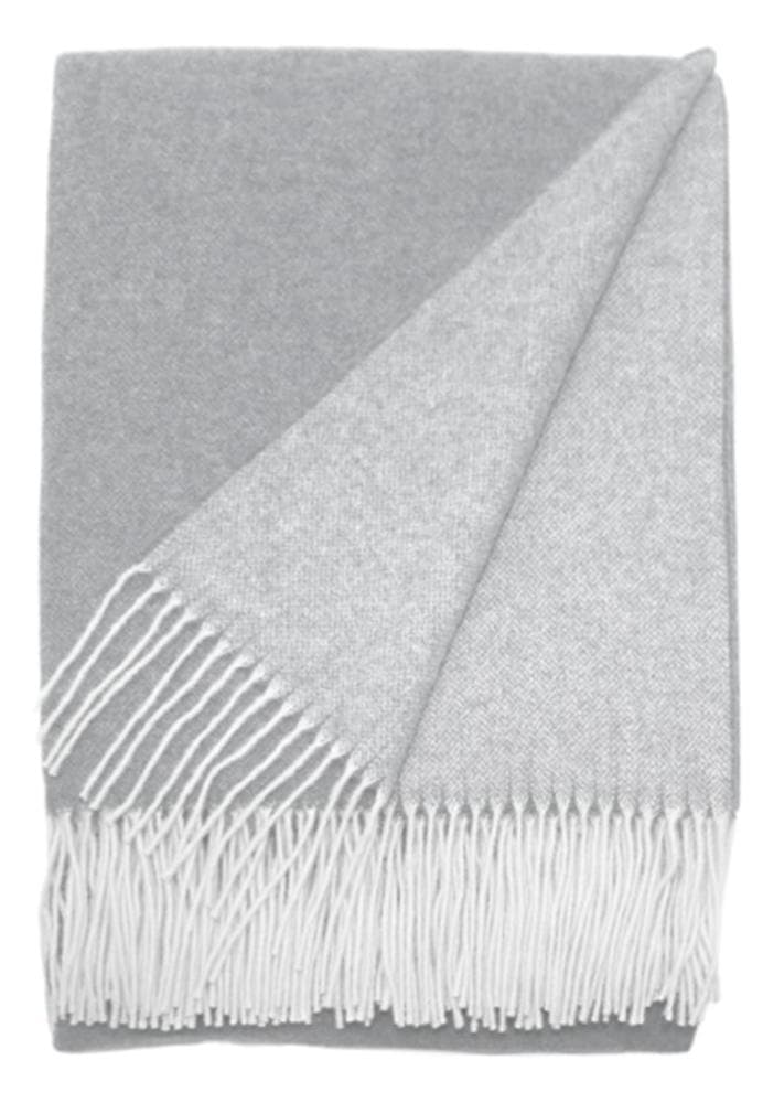 CASATEX Plaid Duo Perla Grau Wolle Kaschmir Wohndecke