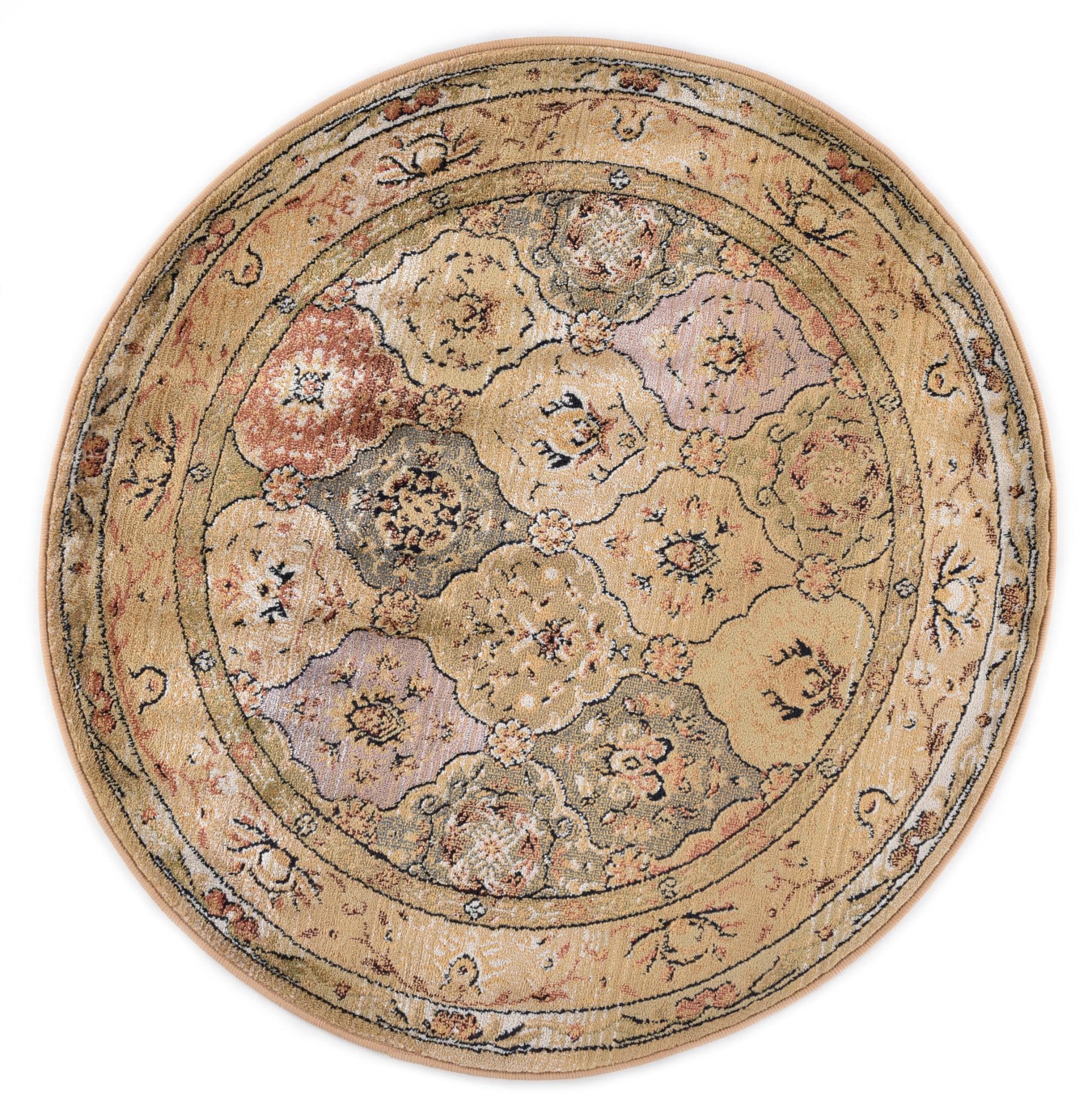 THEKO Gabiro 208 Orient-Teppich: Rund, Maschinengewebt, Polypropylen